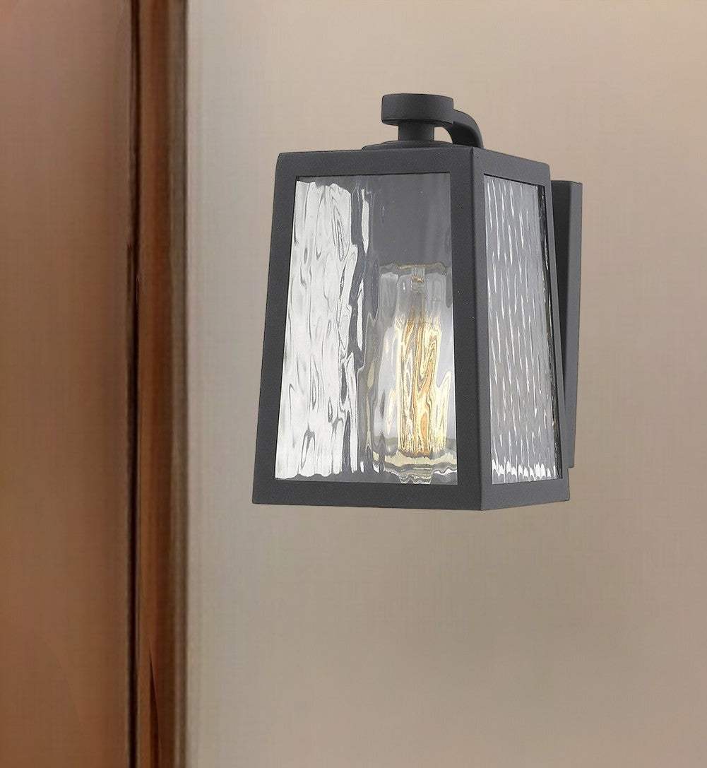 Matte Black glass panels Outdoor Wall Light - Image 2