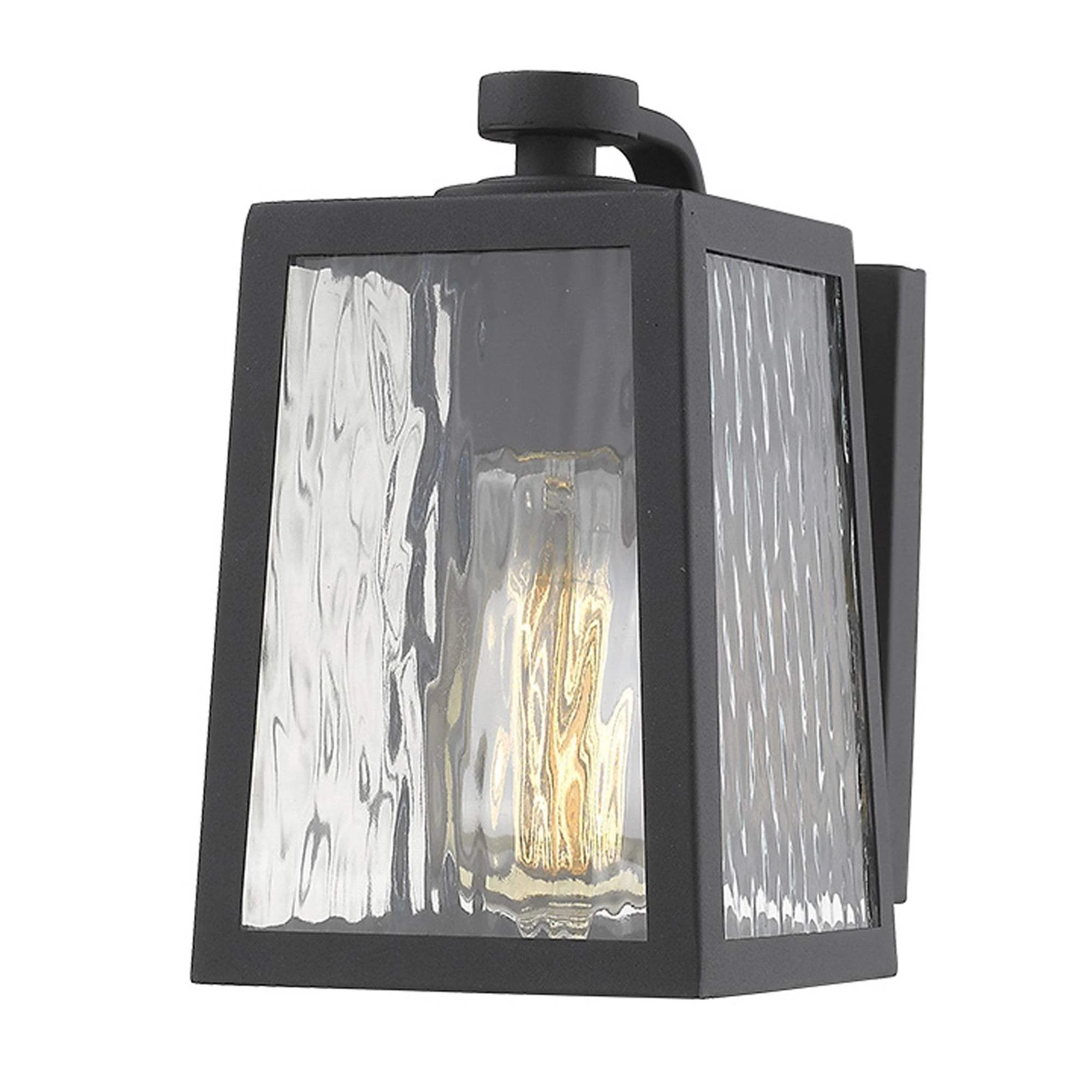 Matte Black glass panels Outdoor Wall Light - Image 3
