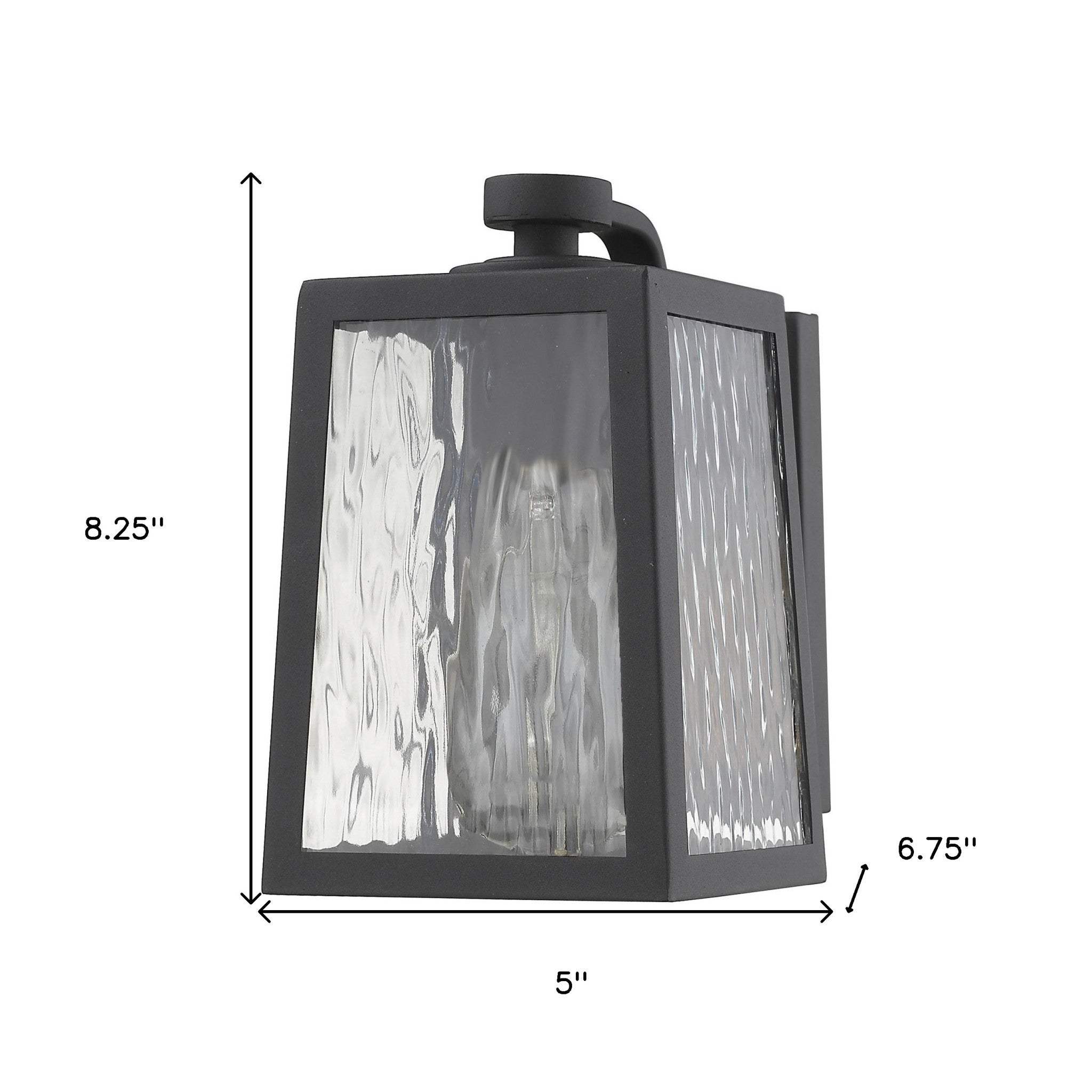 Matte Black glass panels Outdoor Wall Light - Image 7