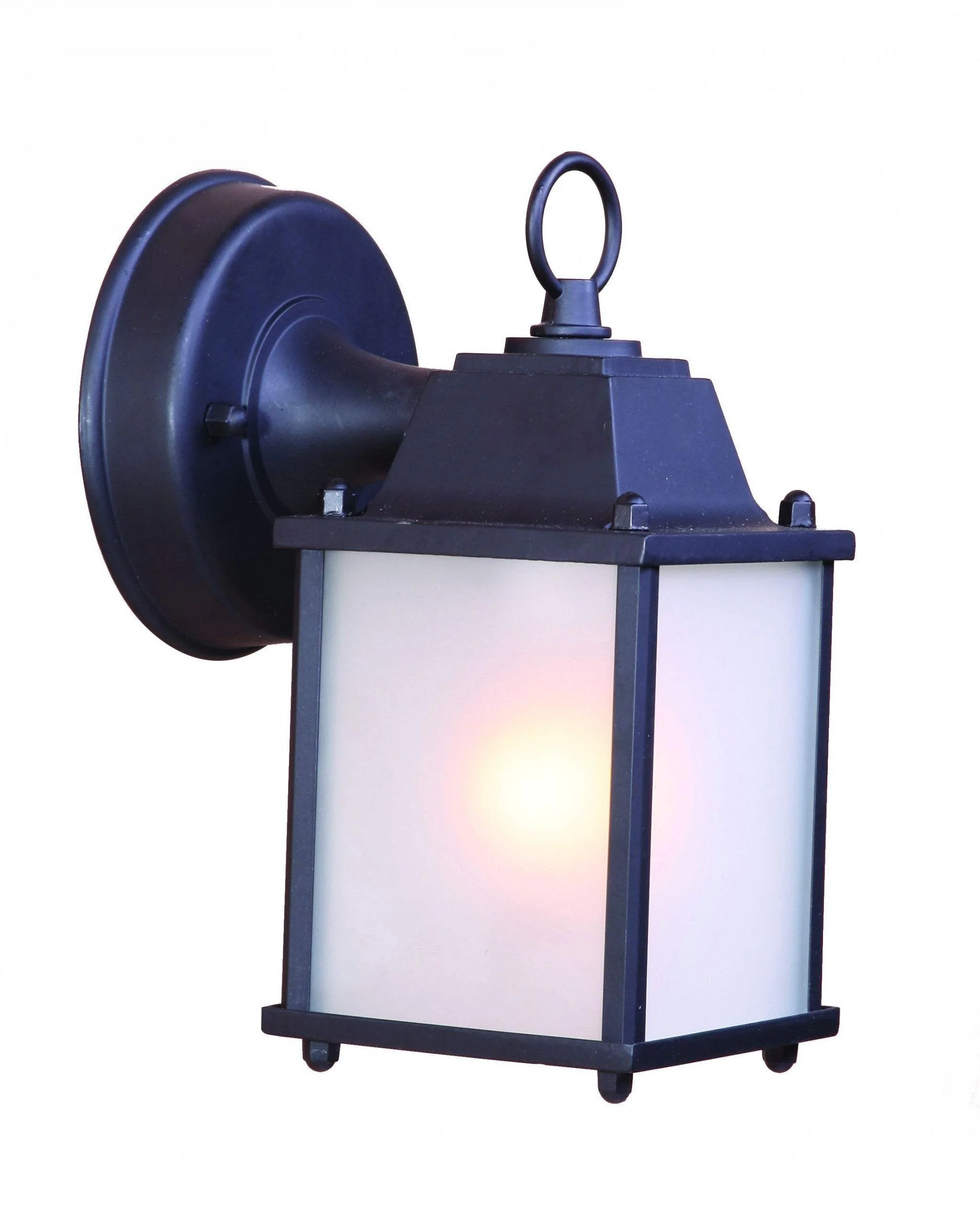 Matte Black Hanging Frosted Glass Lantern Wall Light - Image 3