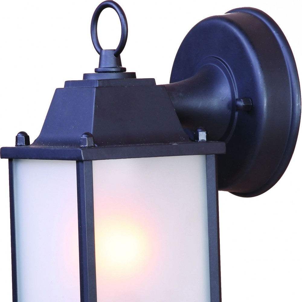 Matte Black Hanging Frosted Glass Lantern Wall Light - Image 5