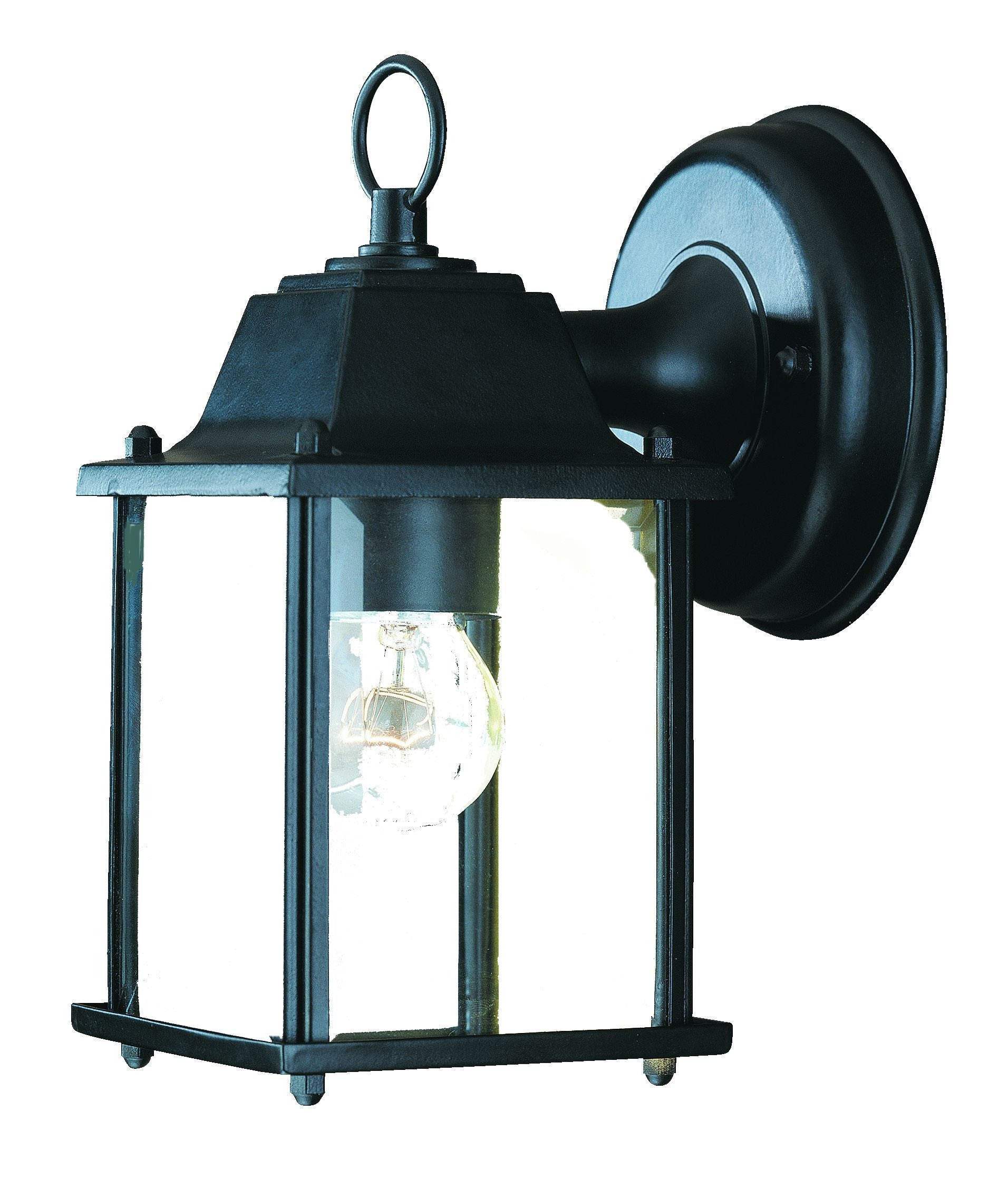 Matte Black Hanging Glass Lantern Wall Light - Image 3