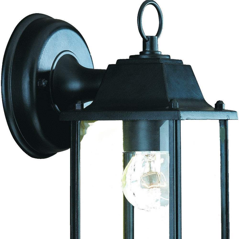 Matte Black Hanging Glass Lantern Wall Light - Image 4