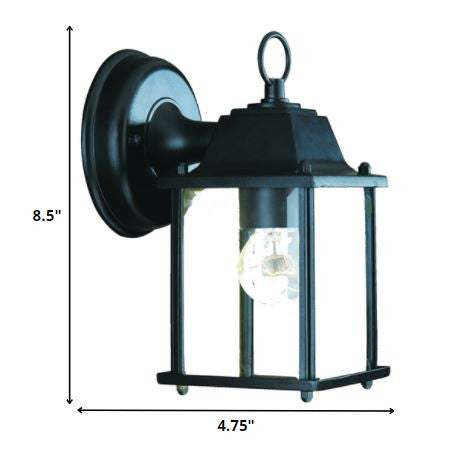 Matte Black Hanging Glass Lantern Wall Light - Image 6