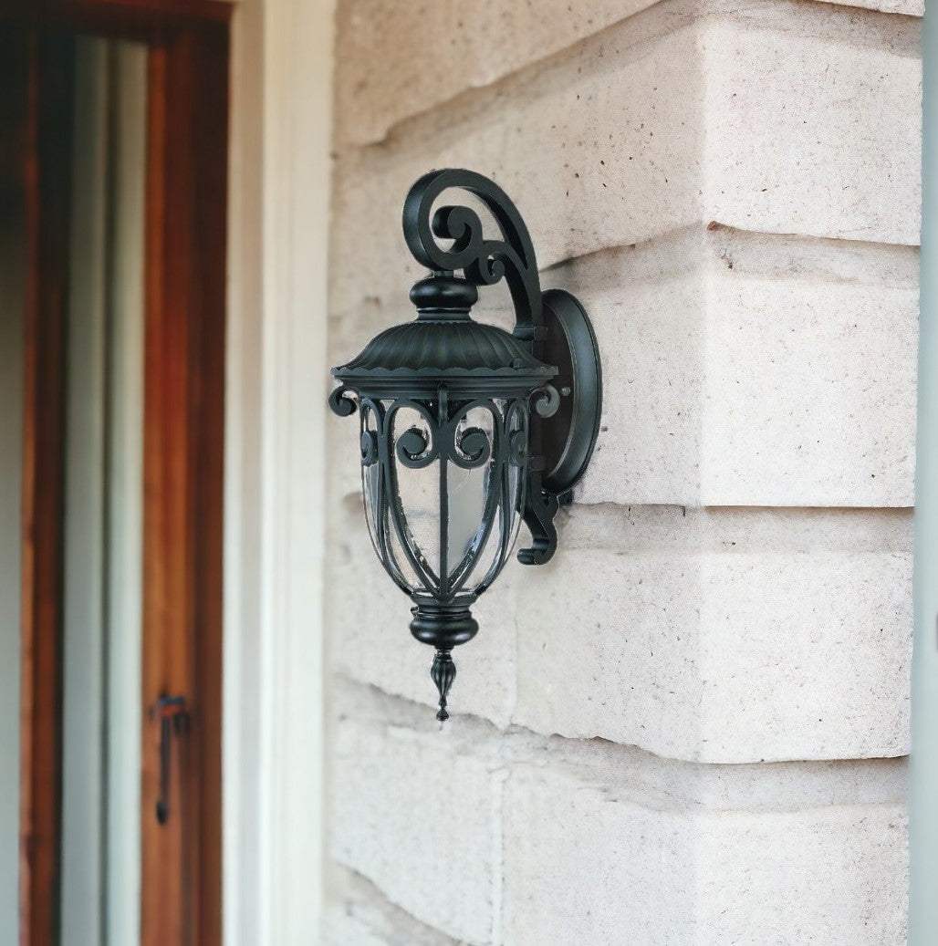 Matte Black Hanging Goblet Wall Light - Image 2