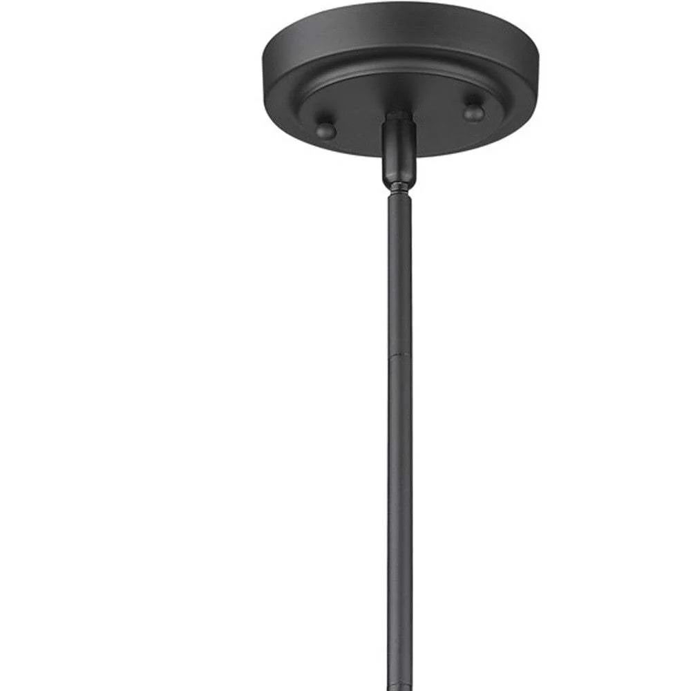 Matte Black Hanging Light with Dome Shade - Image 3