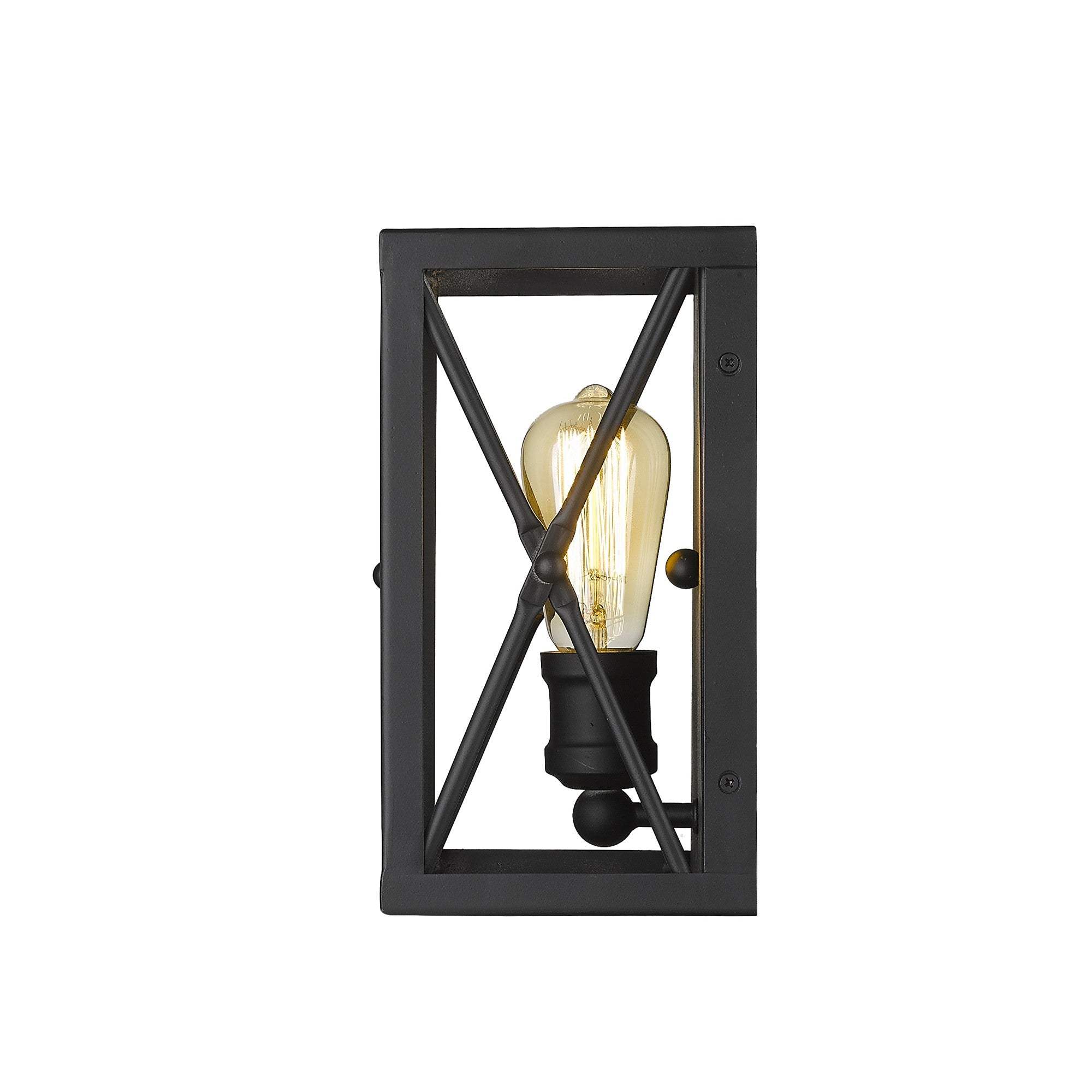 Matte Black Metal Geometric Wall Light - Image 3