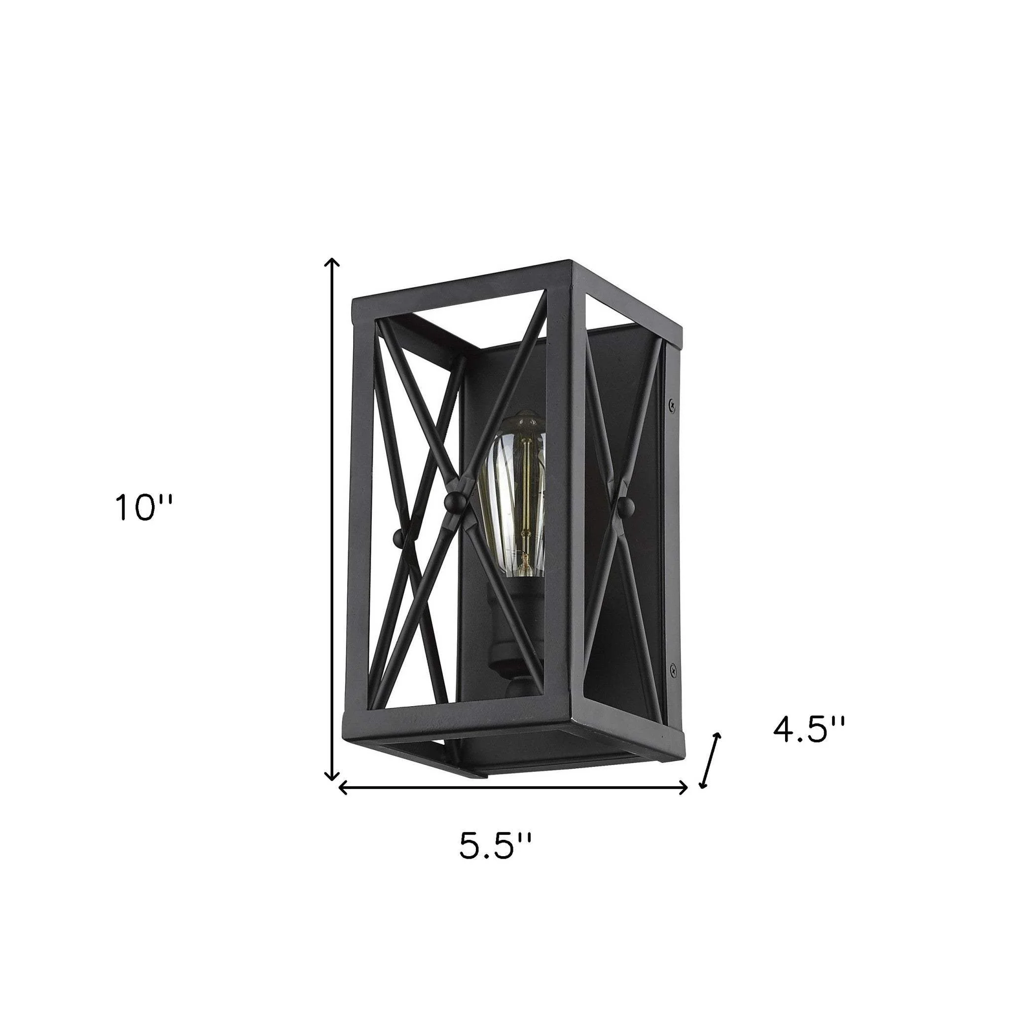 Matte Black Metal Geometric Wall Light - Image 8