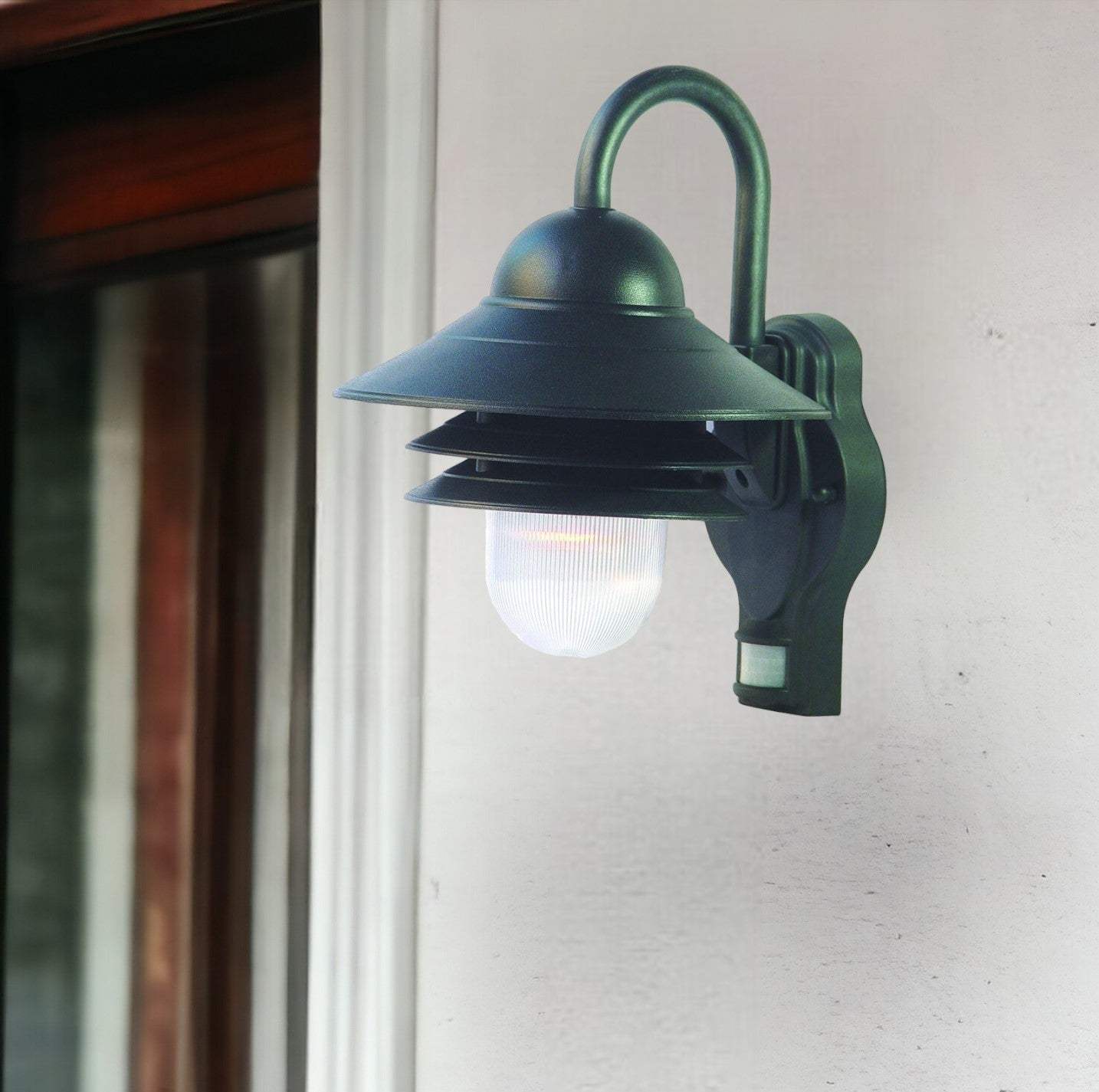 Matte Black Motion Sensor Outdoor Wall Light - Image 2