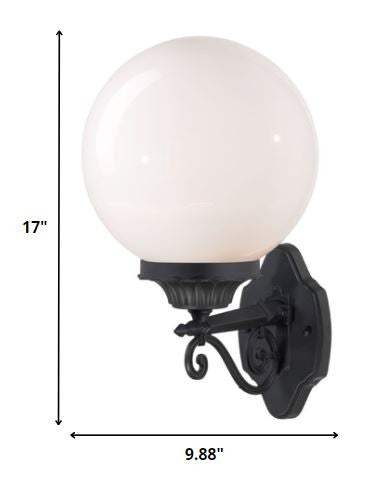 Matte Black Round Acrylic Globe Wall Sconce - Image 5