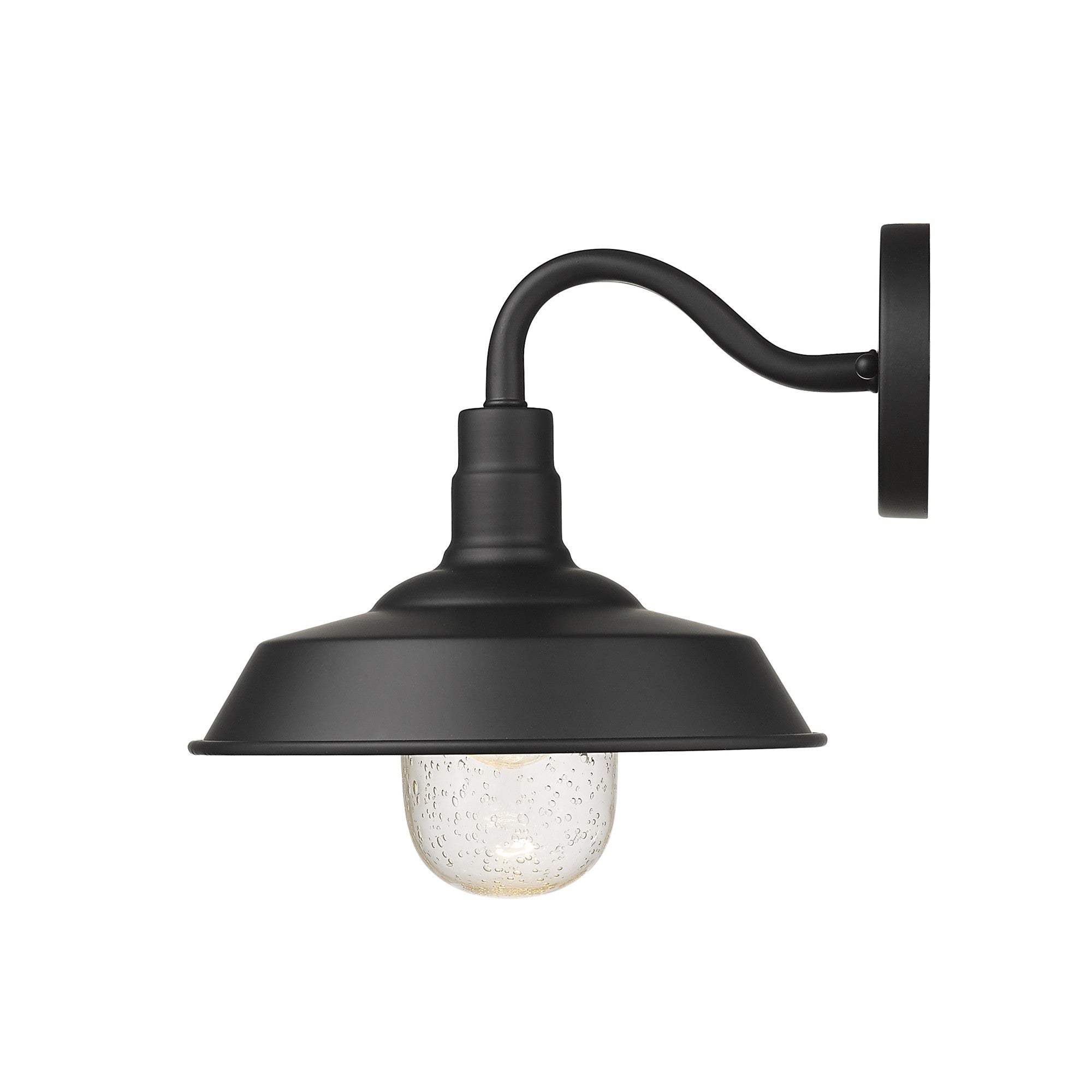 Matte Black Shallow Plate Shape Wall Light - Image 5