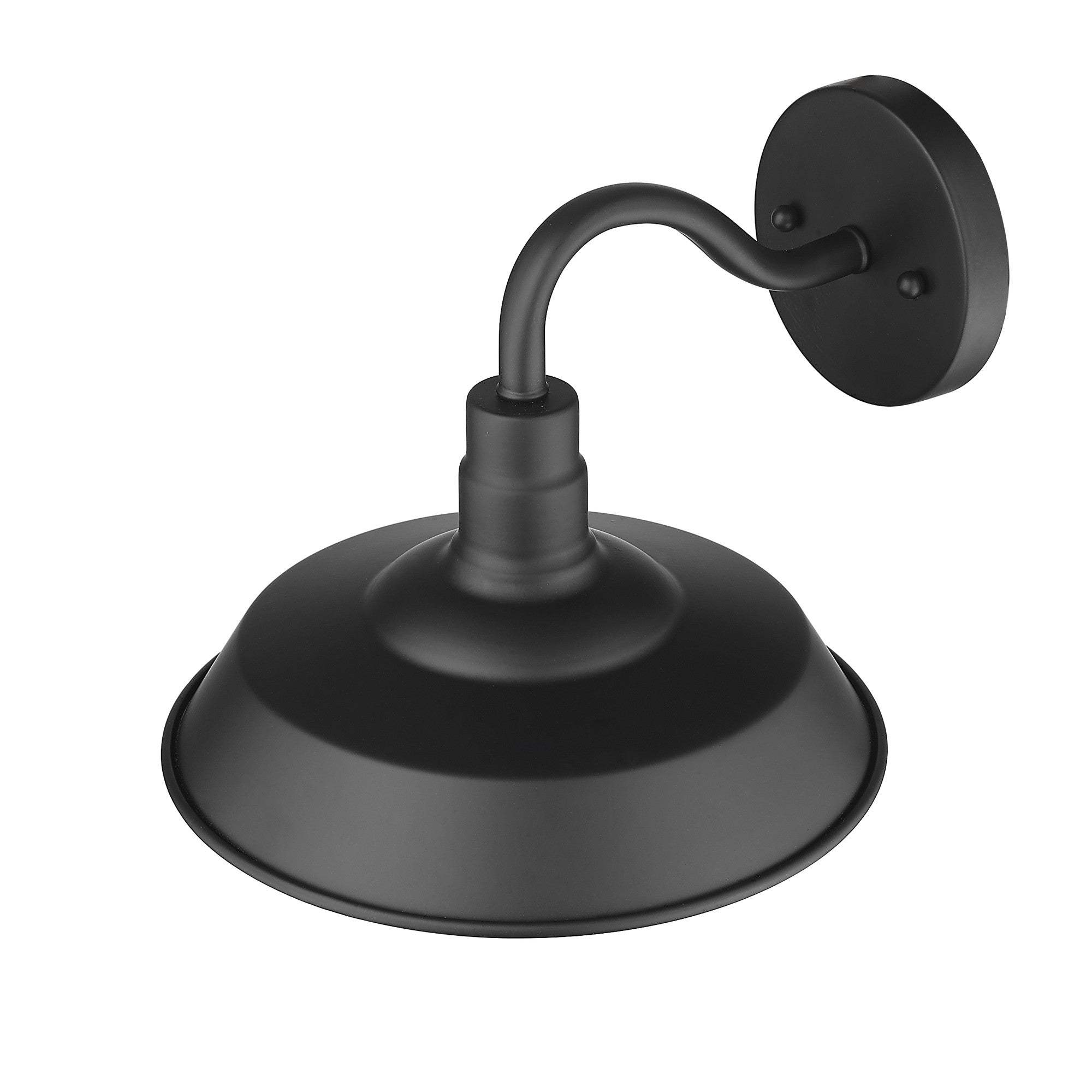 Matte Black Shallow Plate Shape Wall Light - Image 6