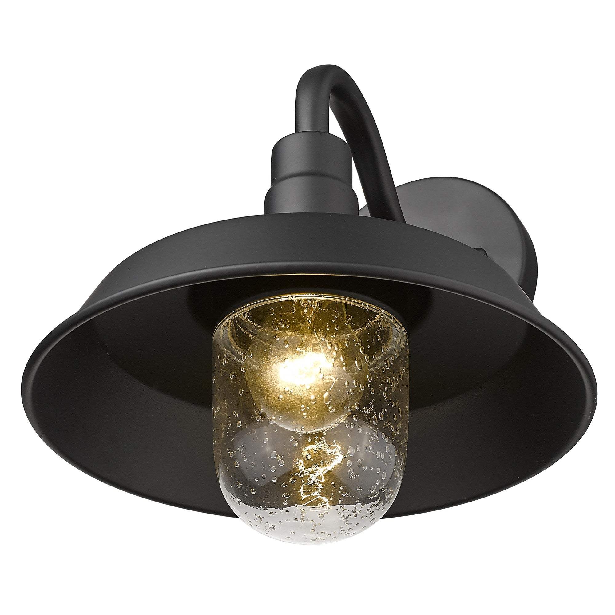 Matte Black Shallow Plate Shape Wall Light - Image 7