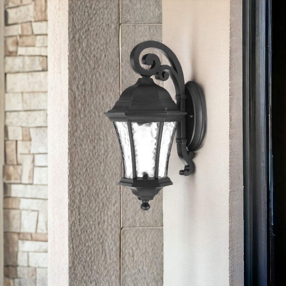 Matte Black Tapered Hanging Lantern Wall Light - Image 2