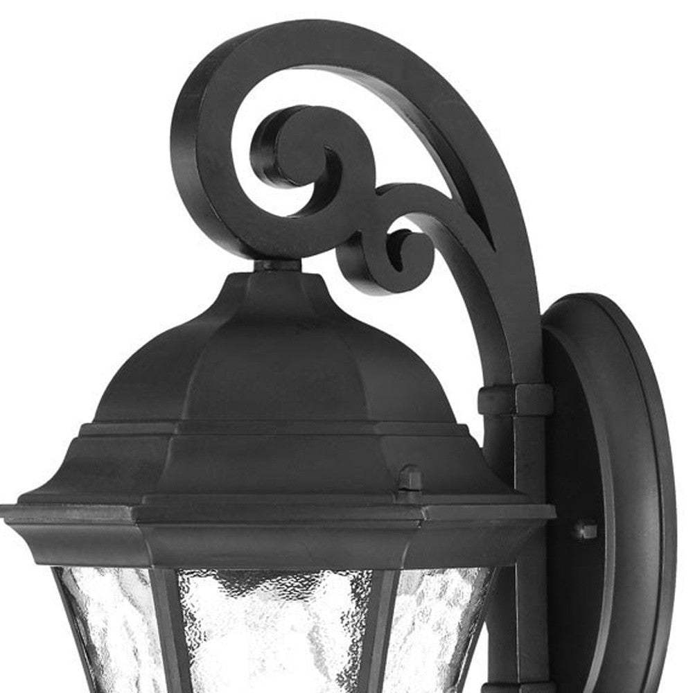 Matte Black Tapered Hanging Lantern Wall Light - Image 4
