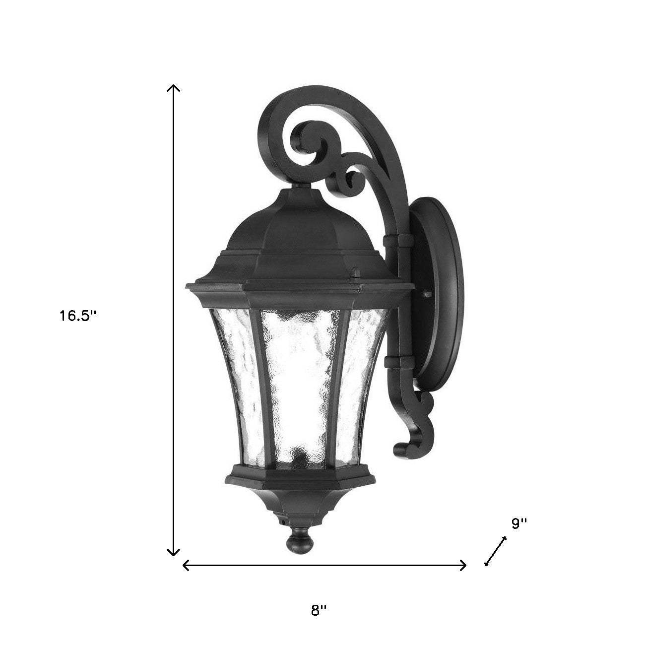 Matte Black Tapered Hanging Lantern Wall Light - Image 5