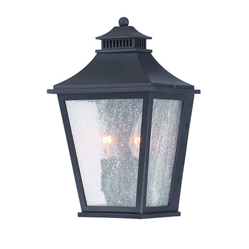 Matte Black Two Light Pocket Lantern Wall Light - Image 2