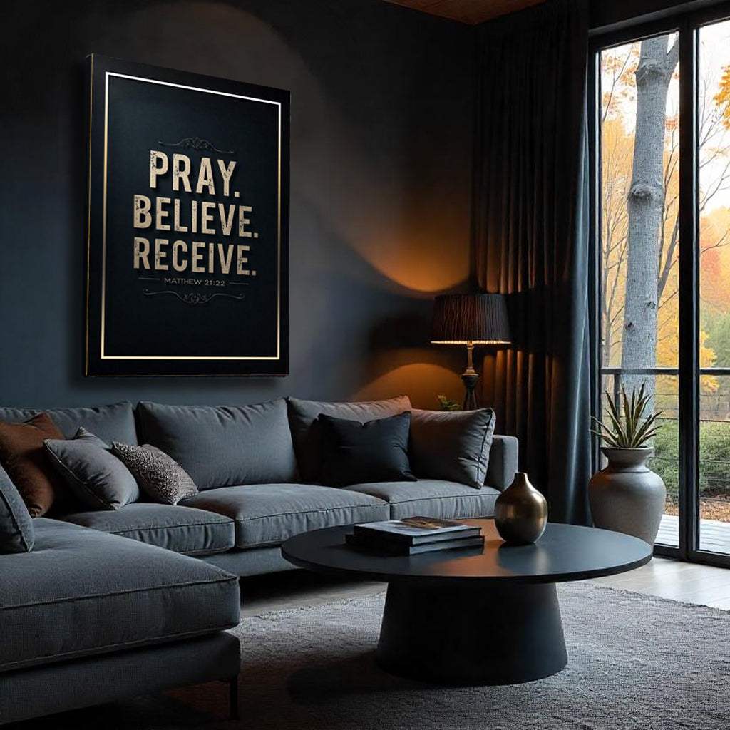 Matthew 21:22 - Pray Believe Receive Faith Sign III - Image 2