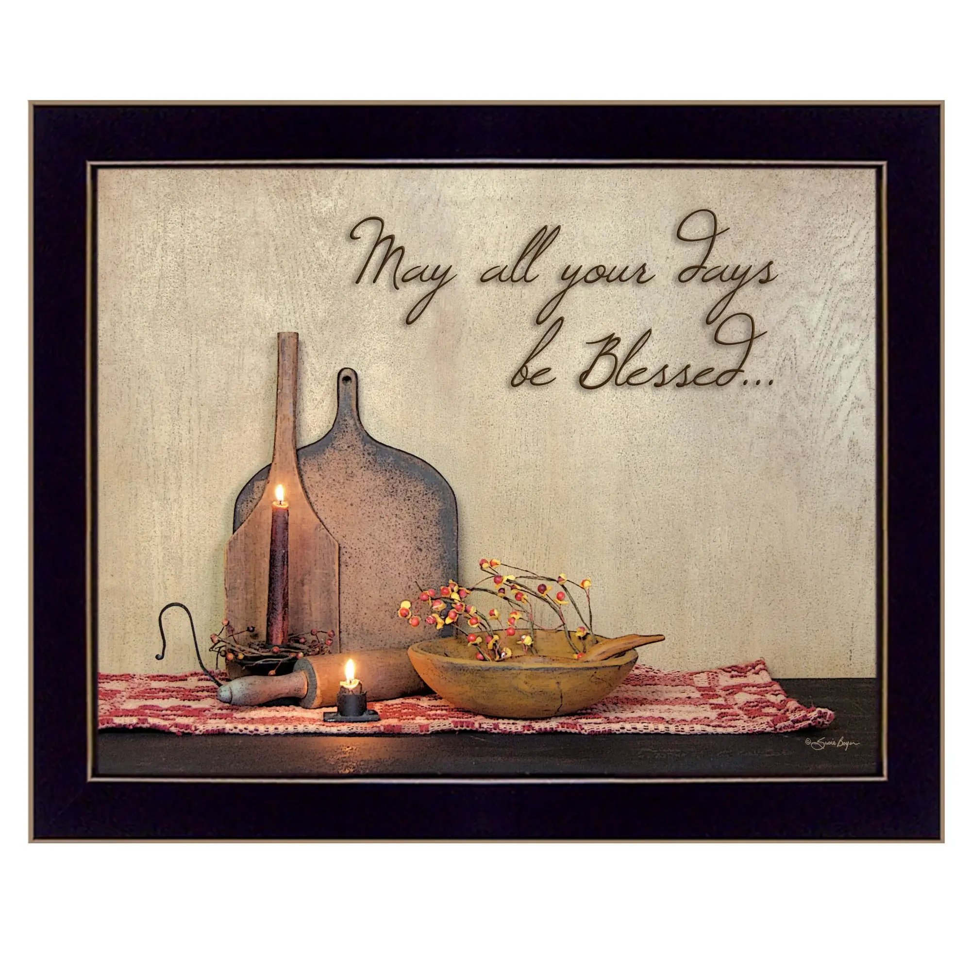 May all Your Days Be Blessed Black Framed Print Wall Art - Image 2