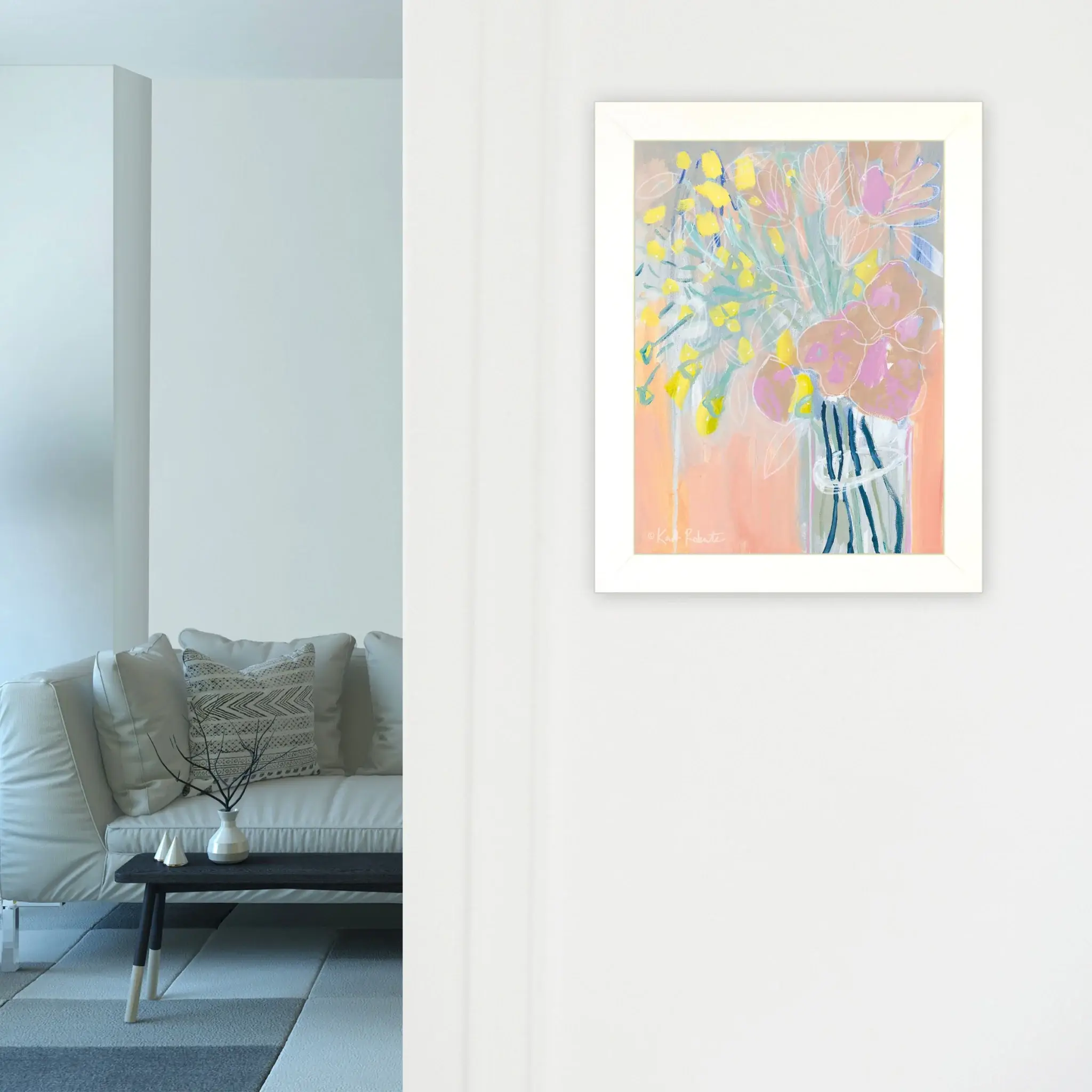 Maybe Shes a Wildflower White Framed Print Wall Art - Image 4