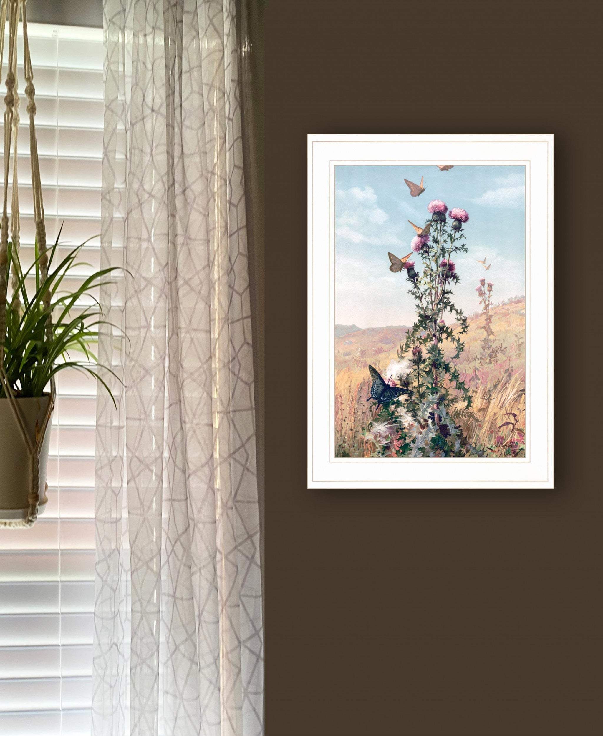 Meadow Butterflies 1 White Framed Print Wall Art - Image 4