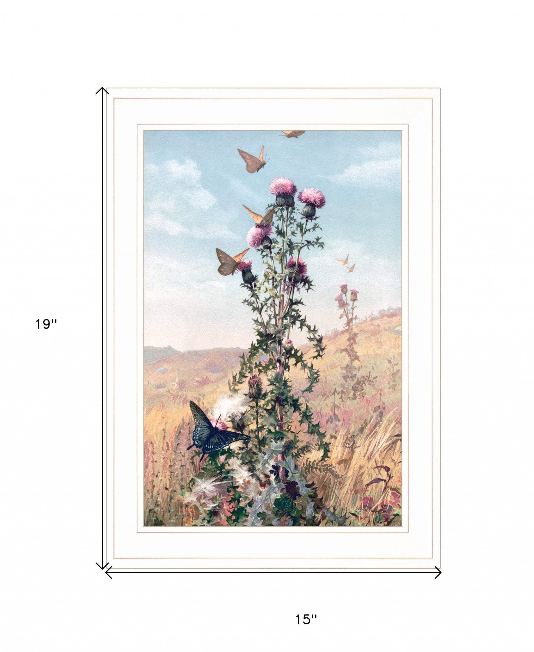 Meadow Butterflies 1 White Framed Print Wall Art - Image 5