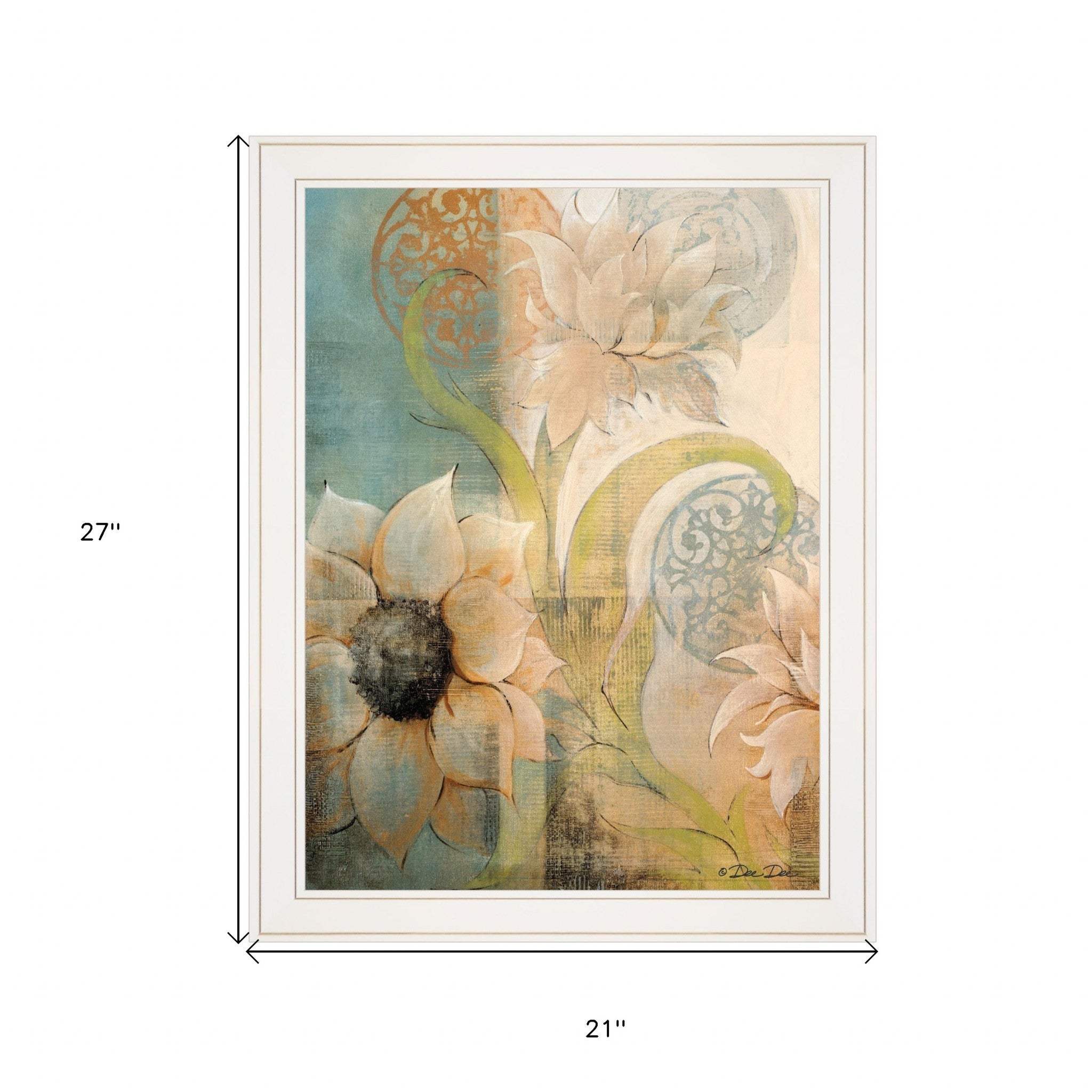 Meandering Flowers I 1 White Framed Print Wall Art - Image 6