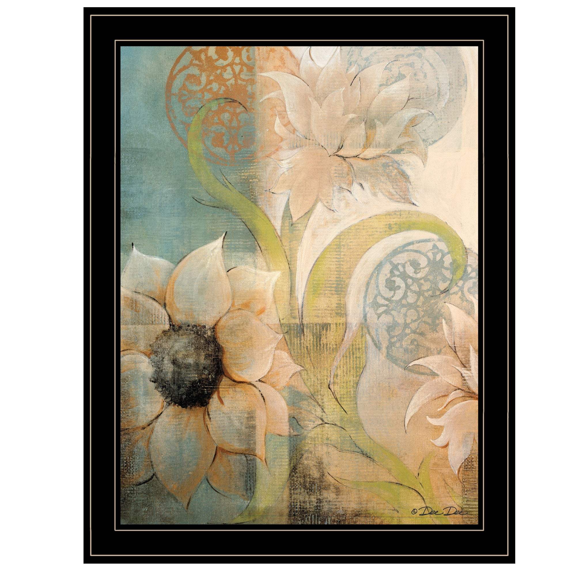 Meandering Flowers I 2 Black Framed Print Wall Art - Image 2