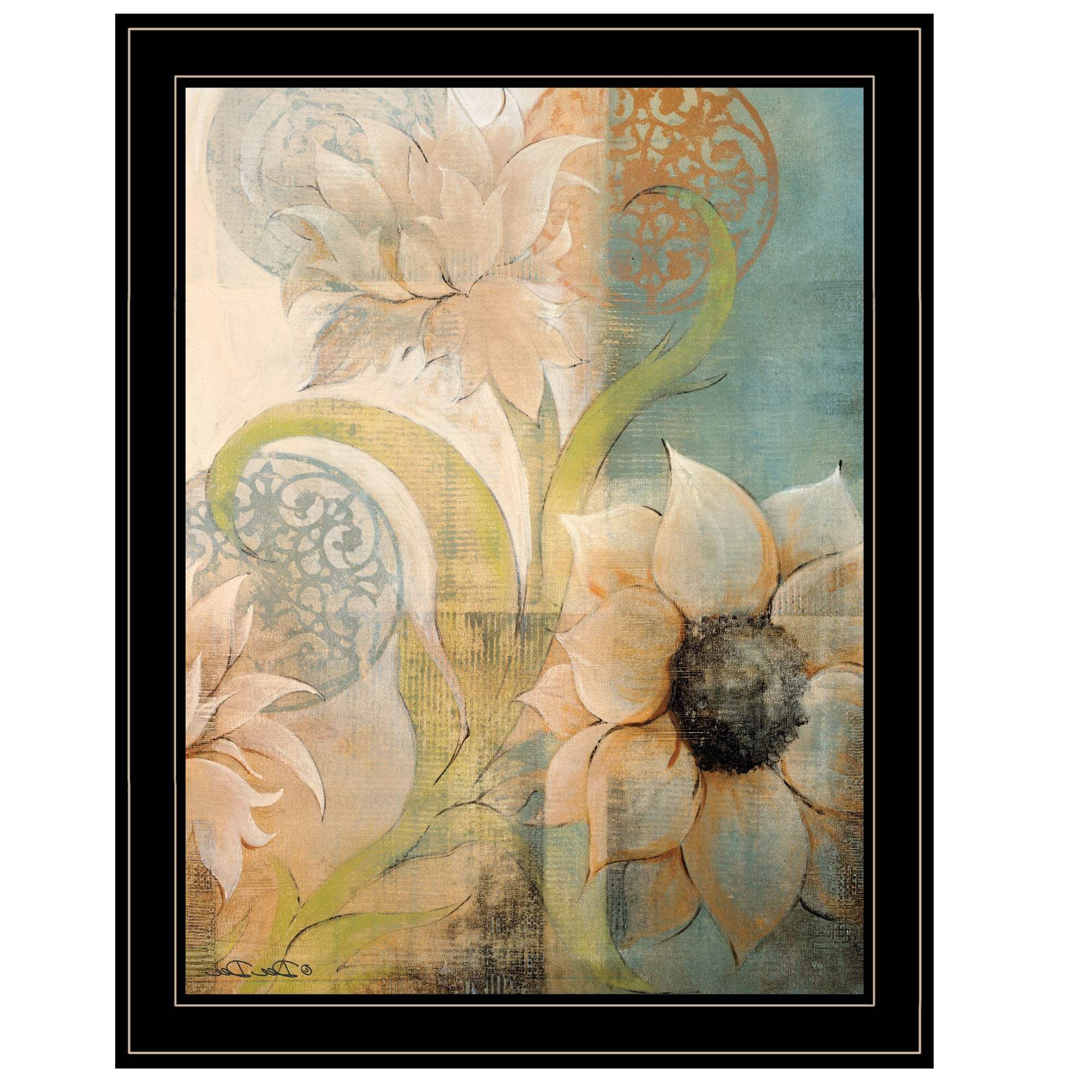 Meandering Flowers I 2 Black Framed Print Wall Art - Image 3
