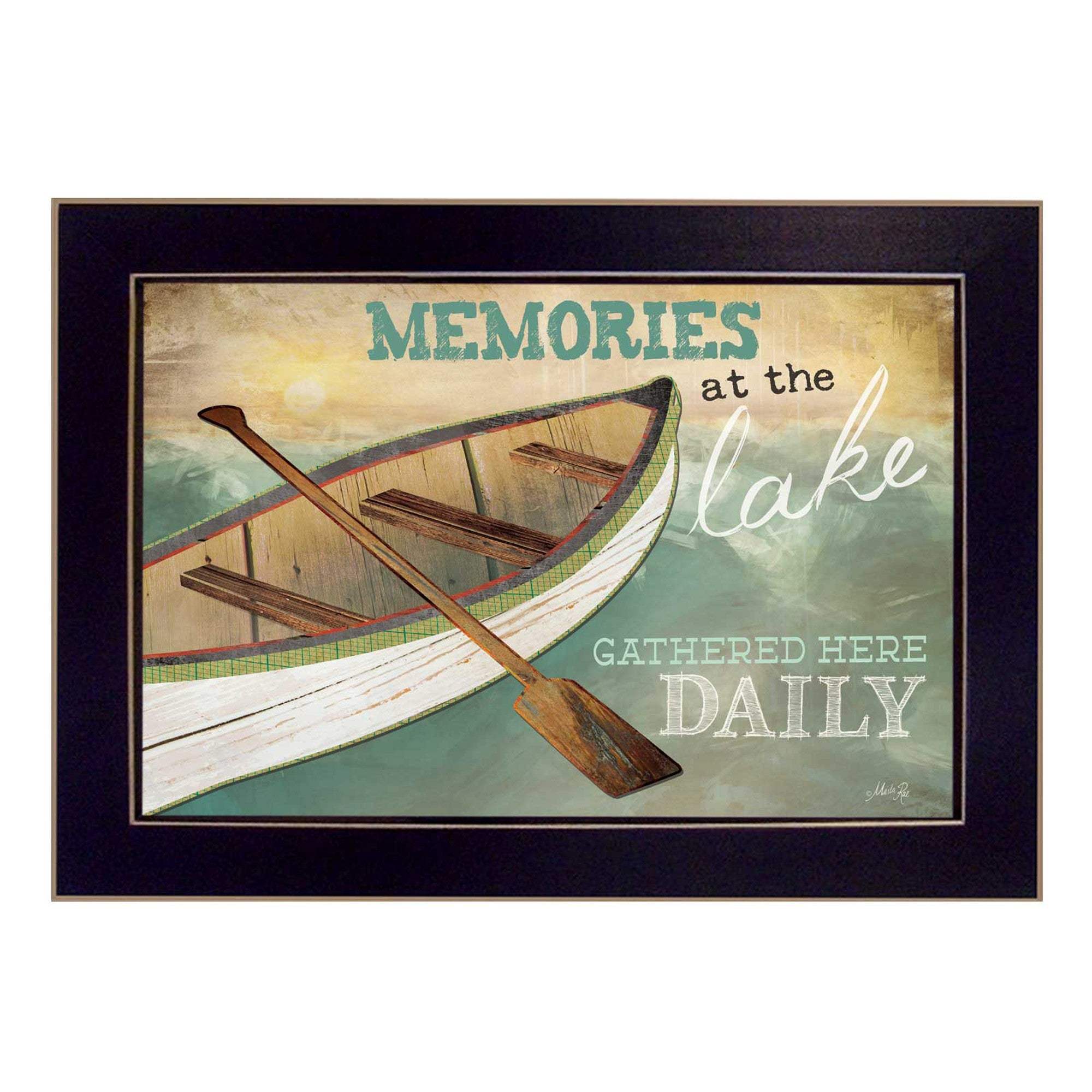Memories at the Lake Black Framed Print Wall Art - Image 2