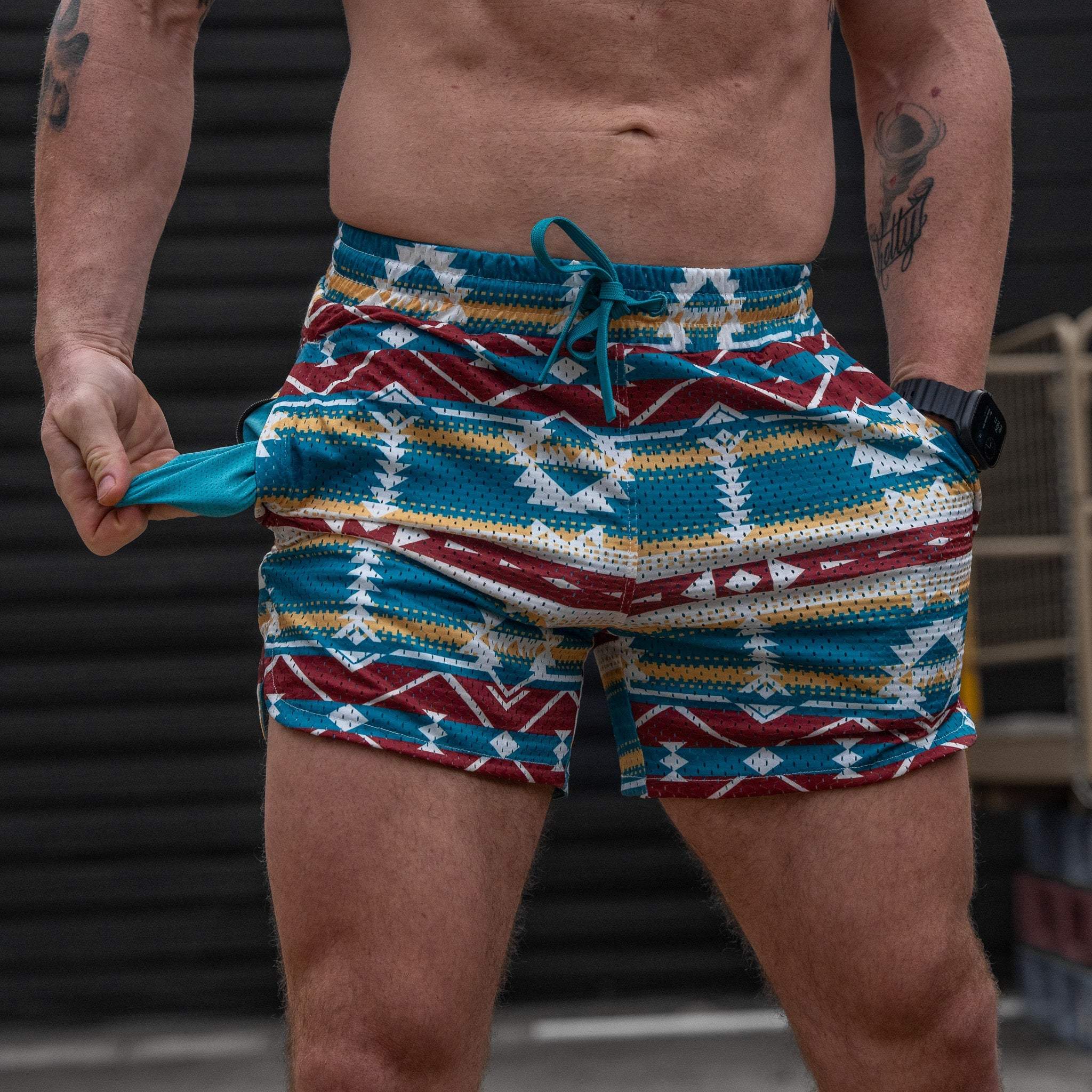 Men’s Double-Layer Mesh Training Shorts — 5" Inseam - Image 88