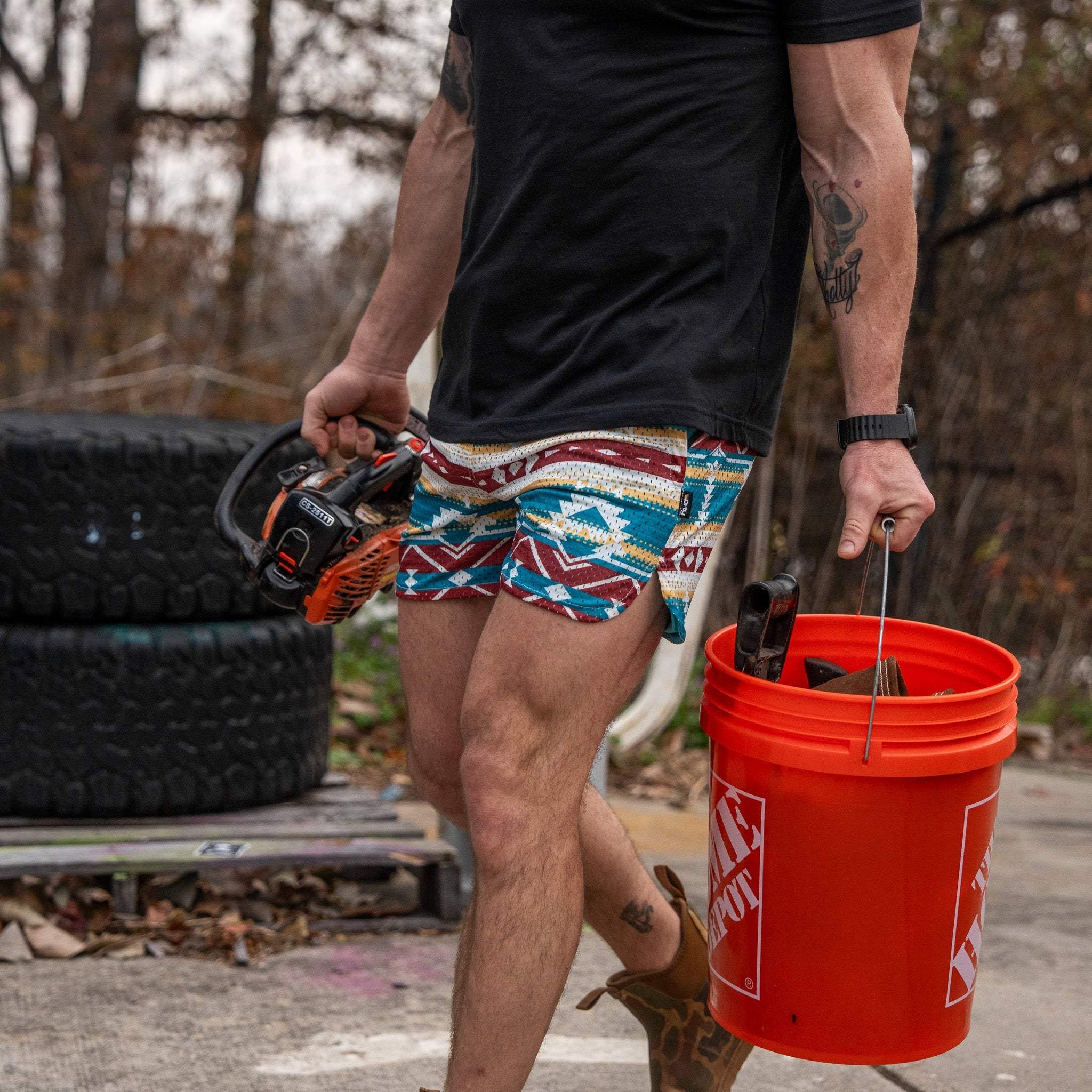 Men’s Double-Layer Mesh Training Shorts — 5" Inseam - Image 94