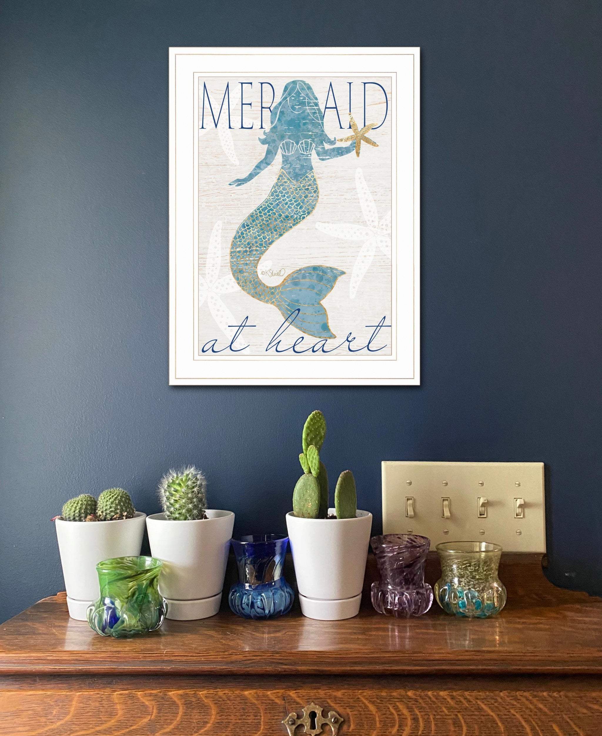 Mermaid at Heart 1 White Framed Print Wall Art - Image 4