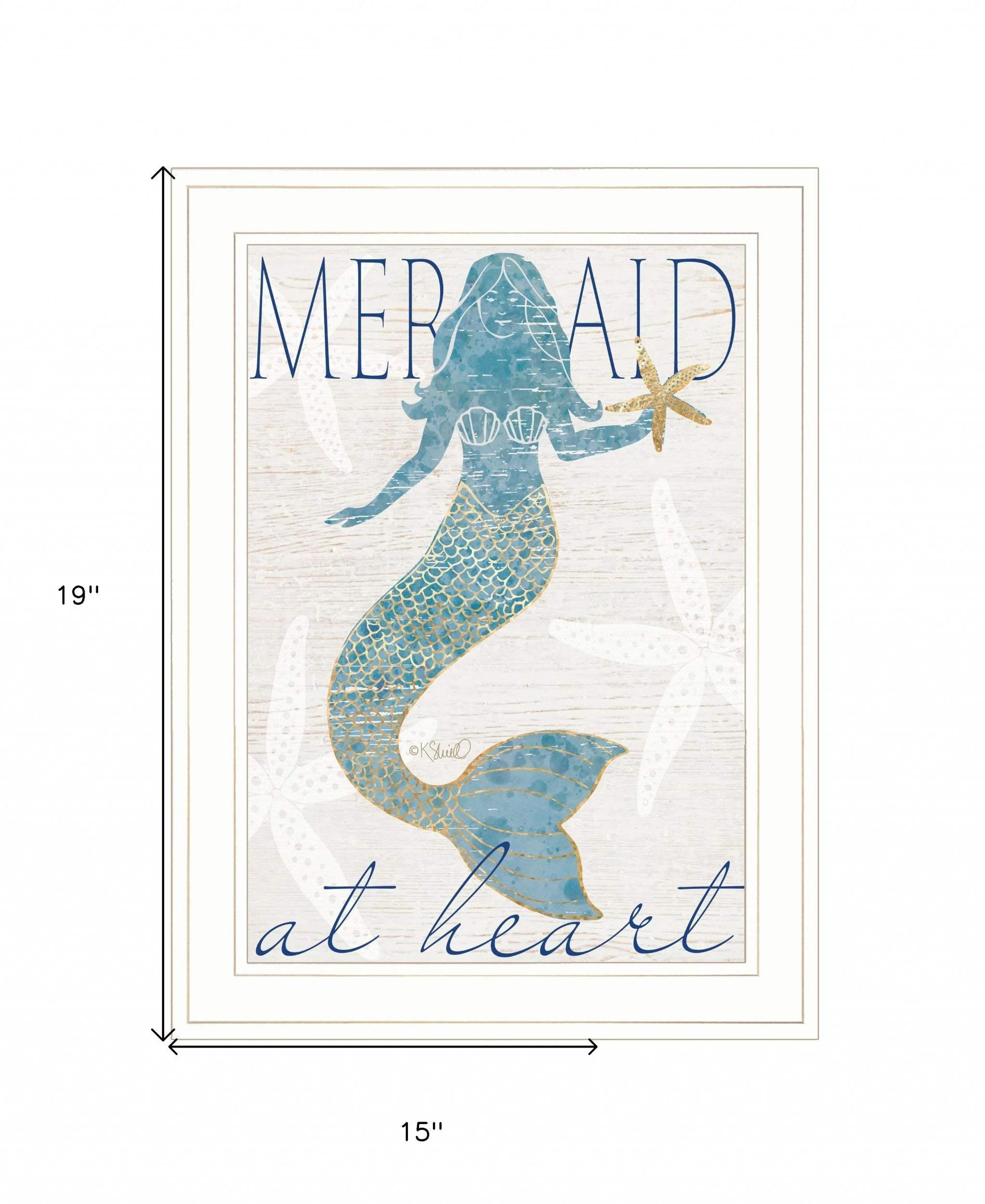 Mermaid at Heart 1 White Framed Print Wall Art - Image 5