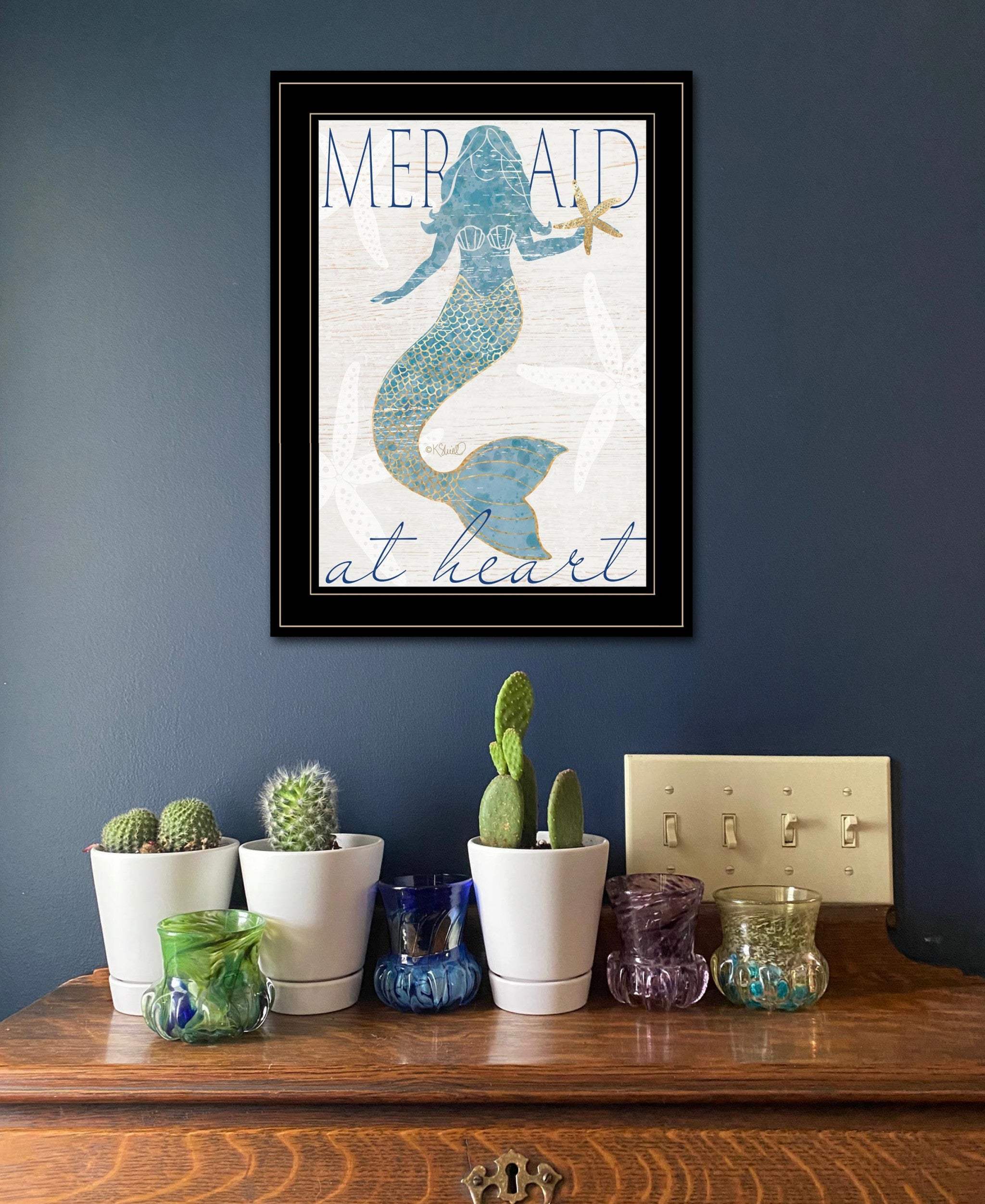 Mermaid at Heart 2 Black Framed Print Wall Art - Image 5