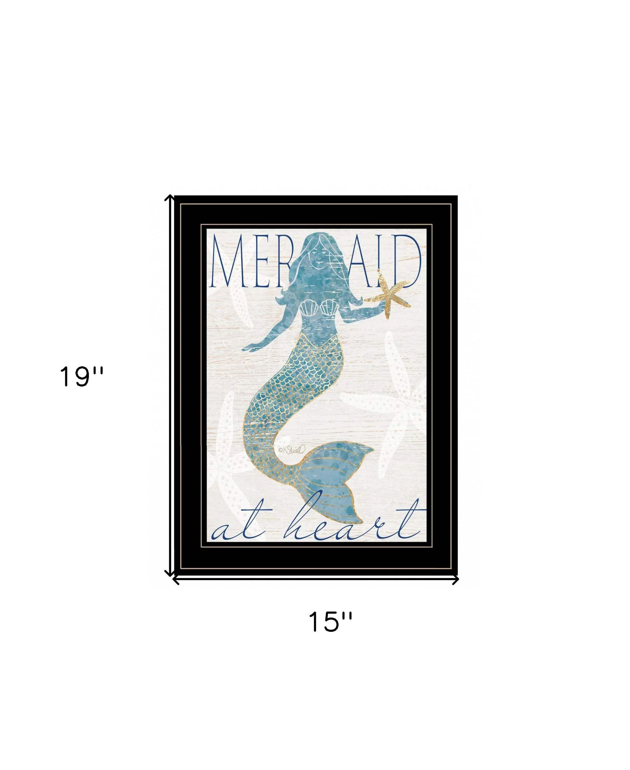Mermaid at Heart 2 Black Framed Print Wall Art - Image 6