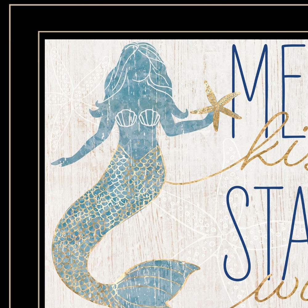 Mermaid Kisses Starfish Wishes 3 Black Framed Print Wall Art - Image 4