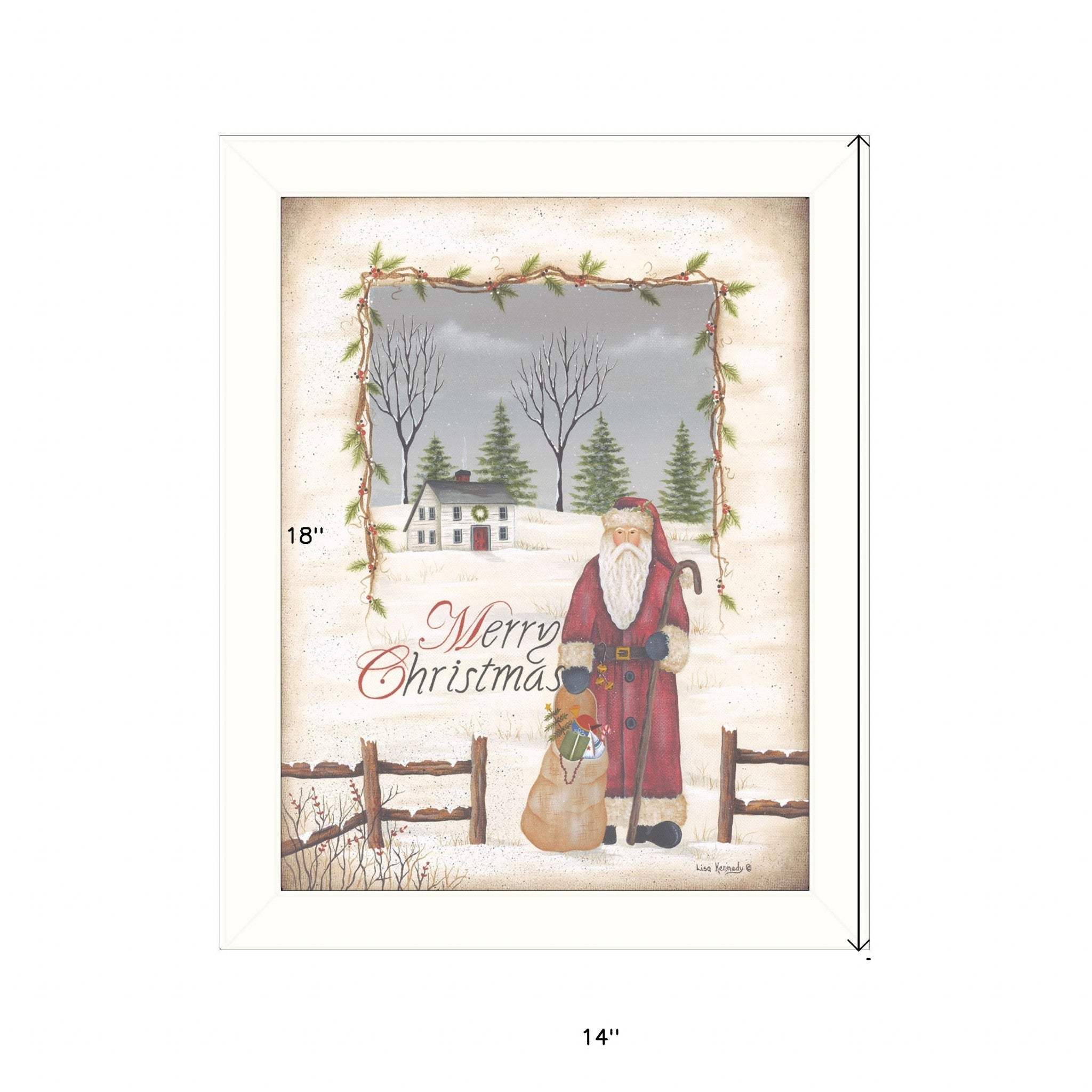 Merry Christmas White Framed Print Wall Art - Image 5
