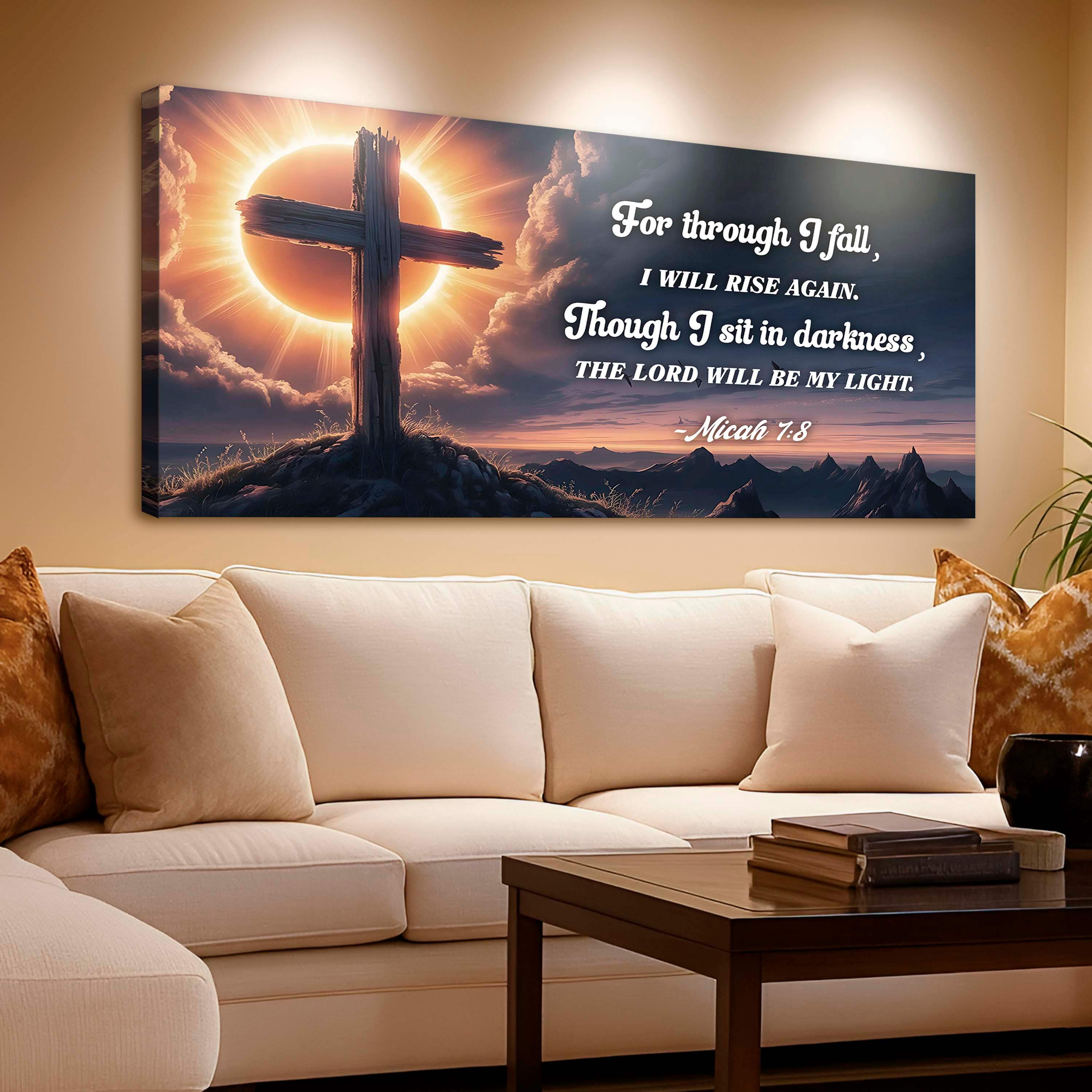 Micah 7:8 - The Lord Will Be My Light Faith Sign