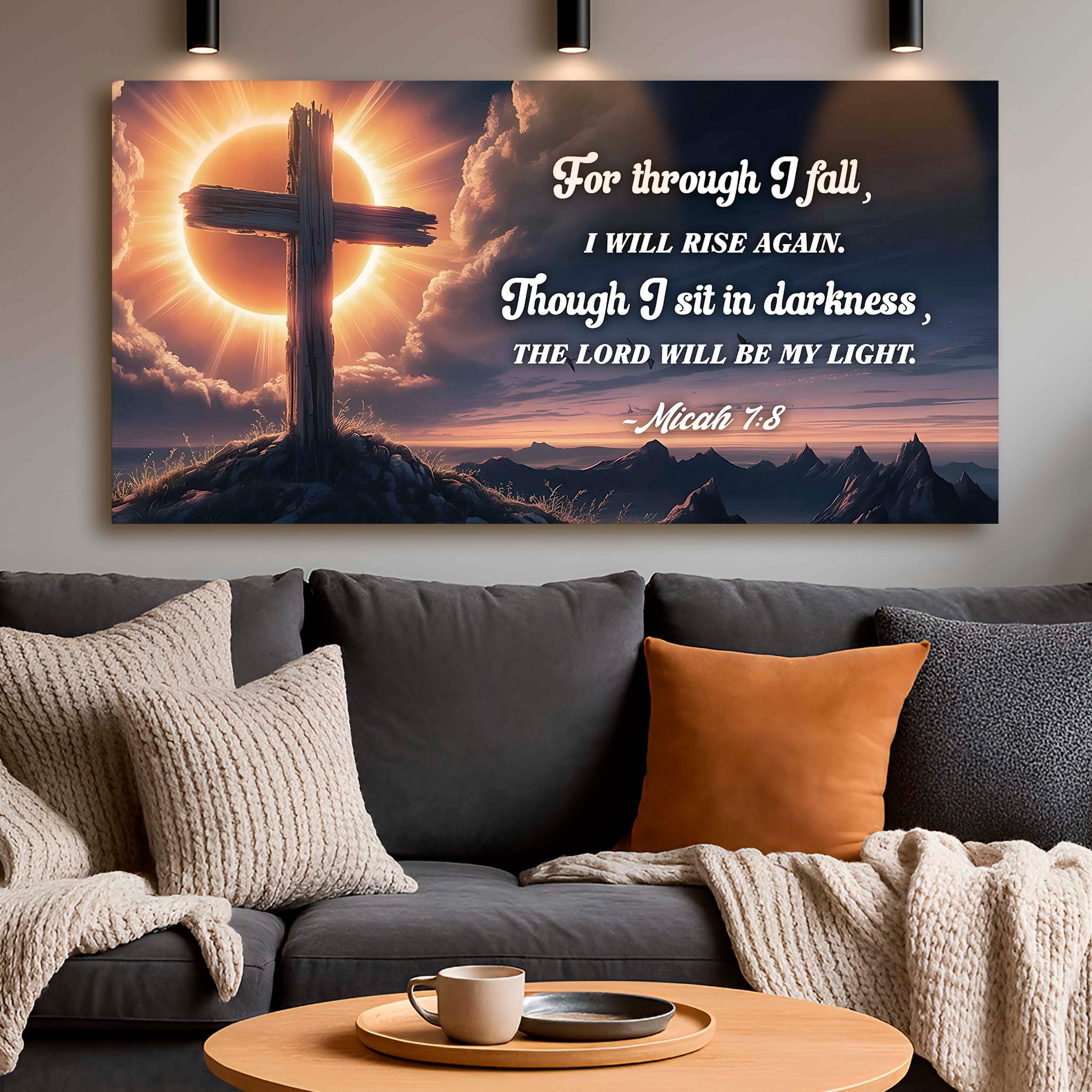 Micah 7:8 - The Lord Will Be My Light Faith Sign - Image 2