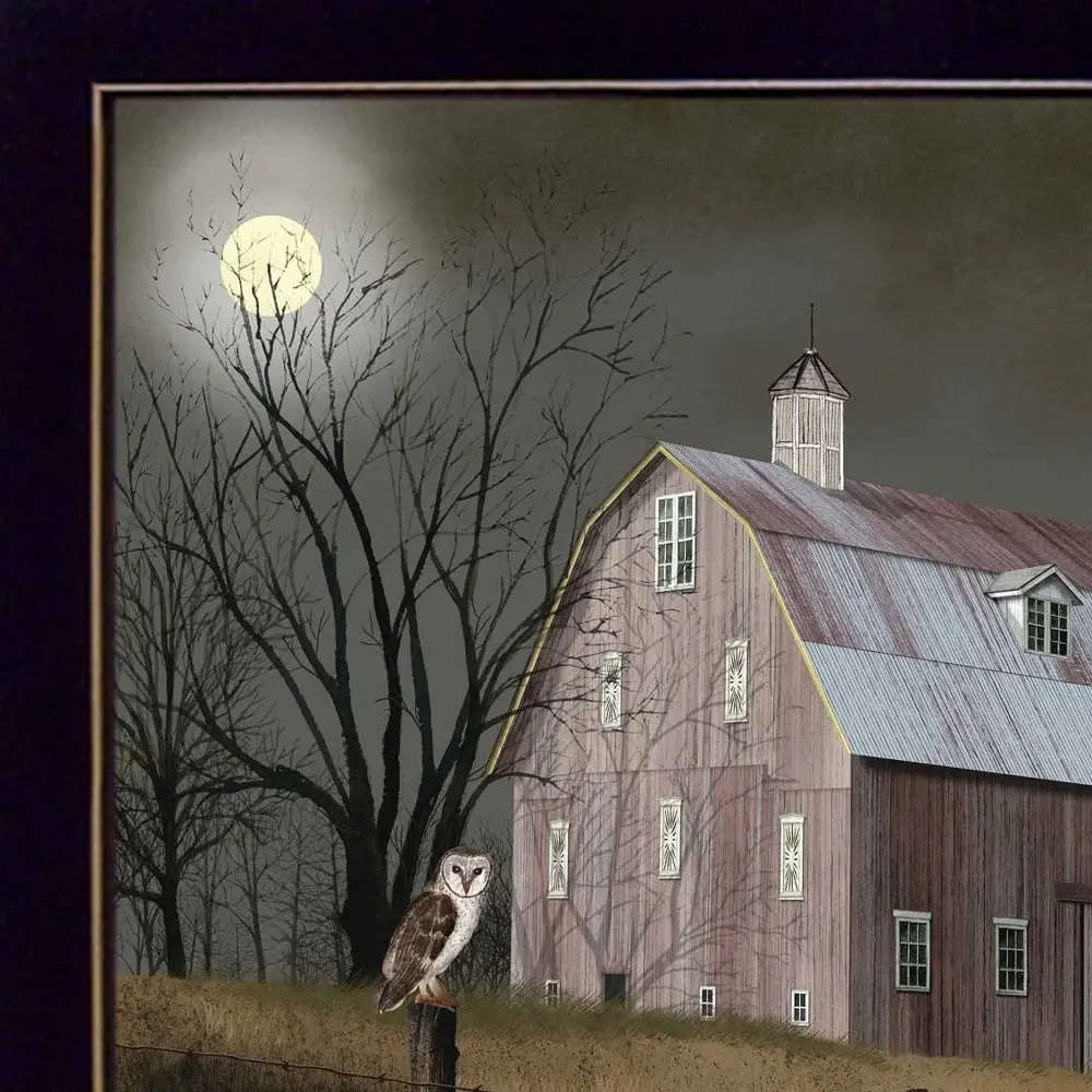Midnight Moon 1 Black Framed Print Wall Art - Image 4