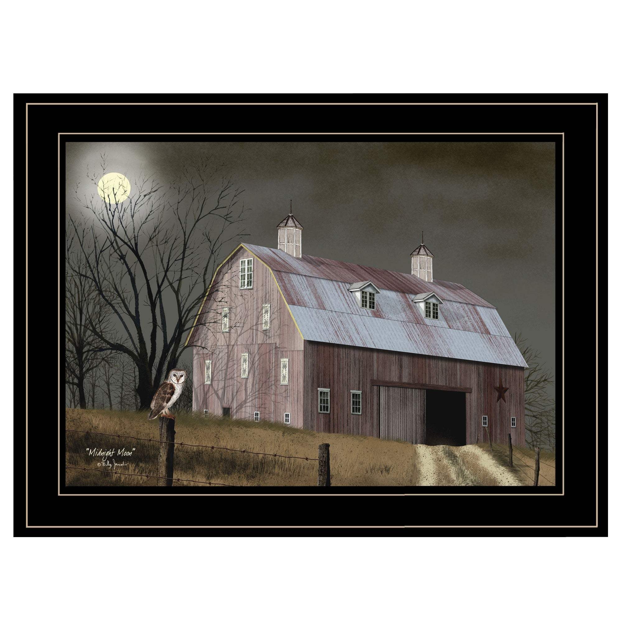 Midnight Moon 3 Black Framed Print Wall Art - Image 2