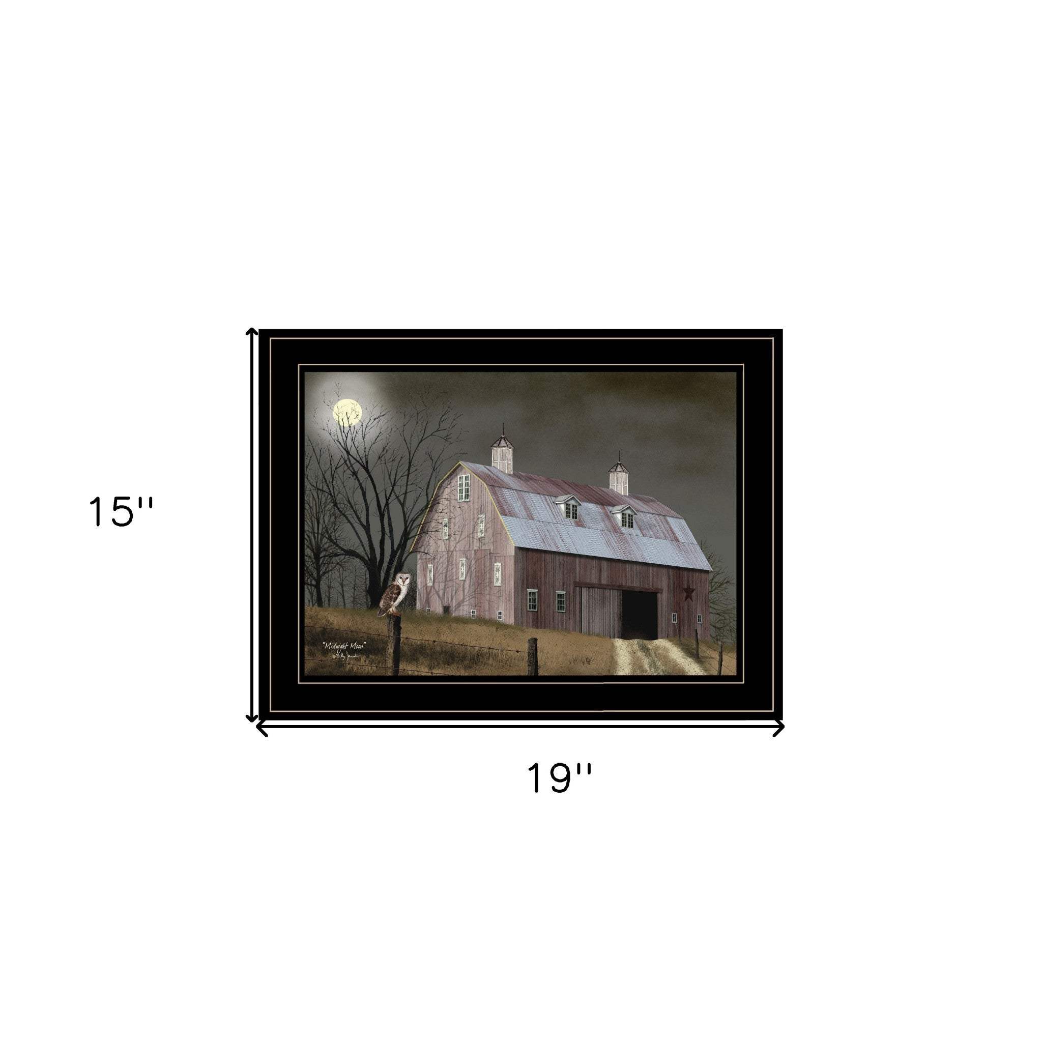 Midnight Moon 3 Black Framed Print Wall Art - Image 6