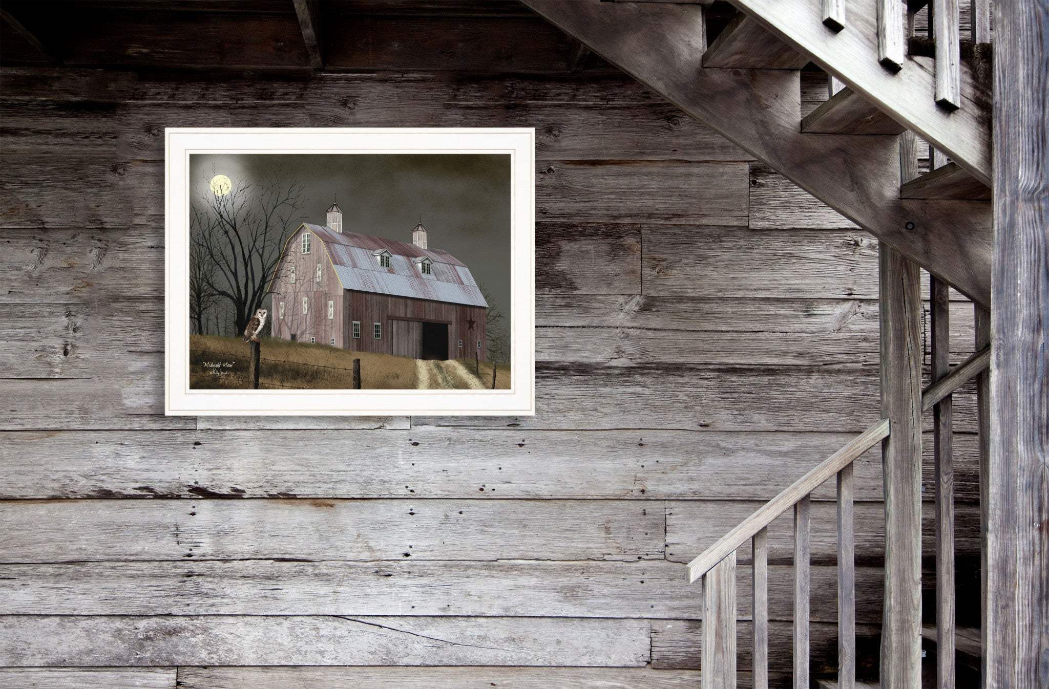 Midnight Moon 5 White Framed Print Wall Art - Image 4