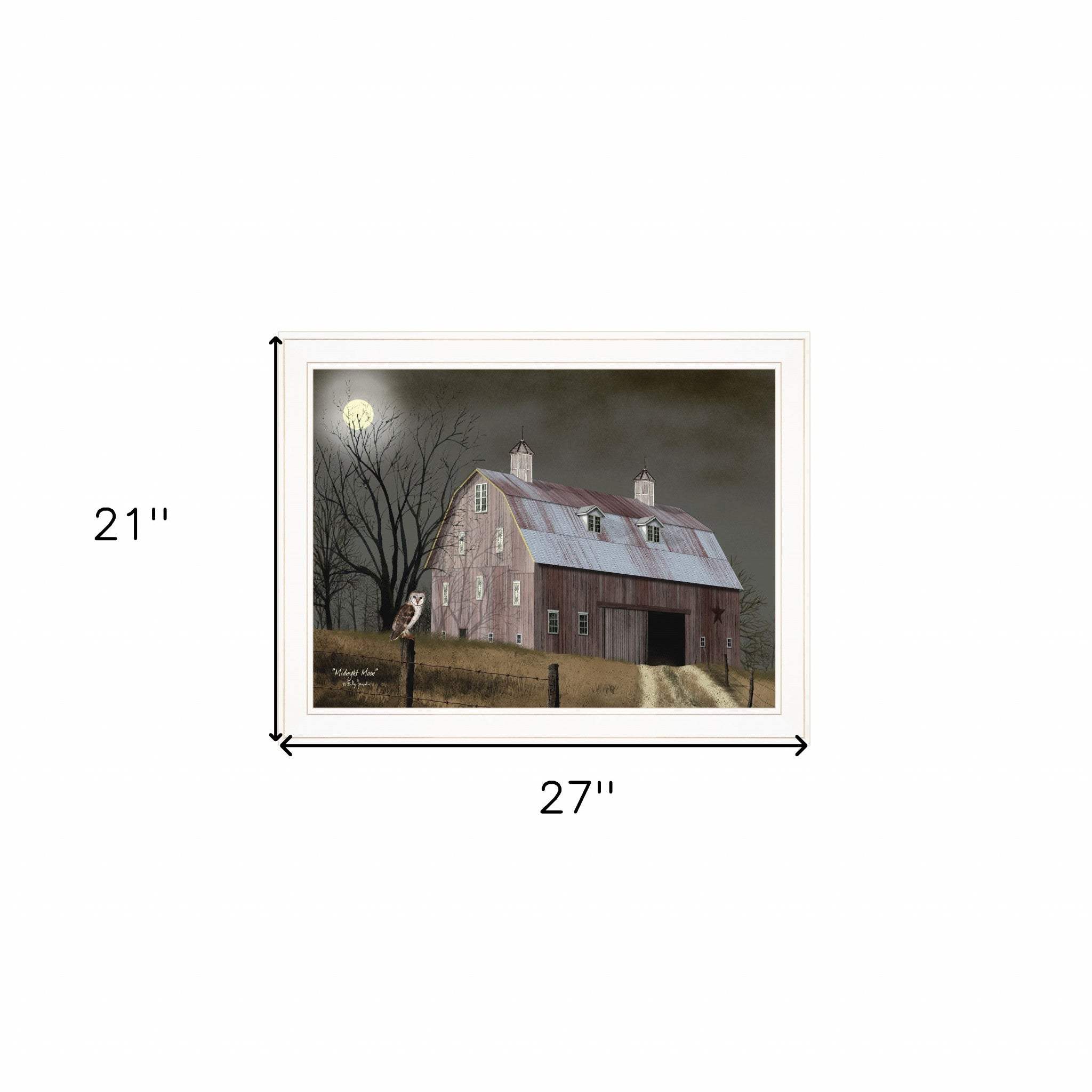 Midnight Moon 5 White Framed Print Wall Art - Image 6