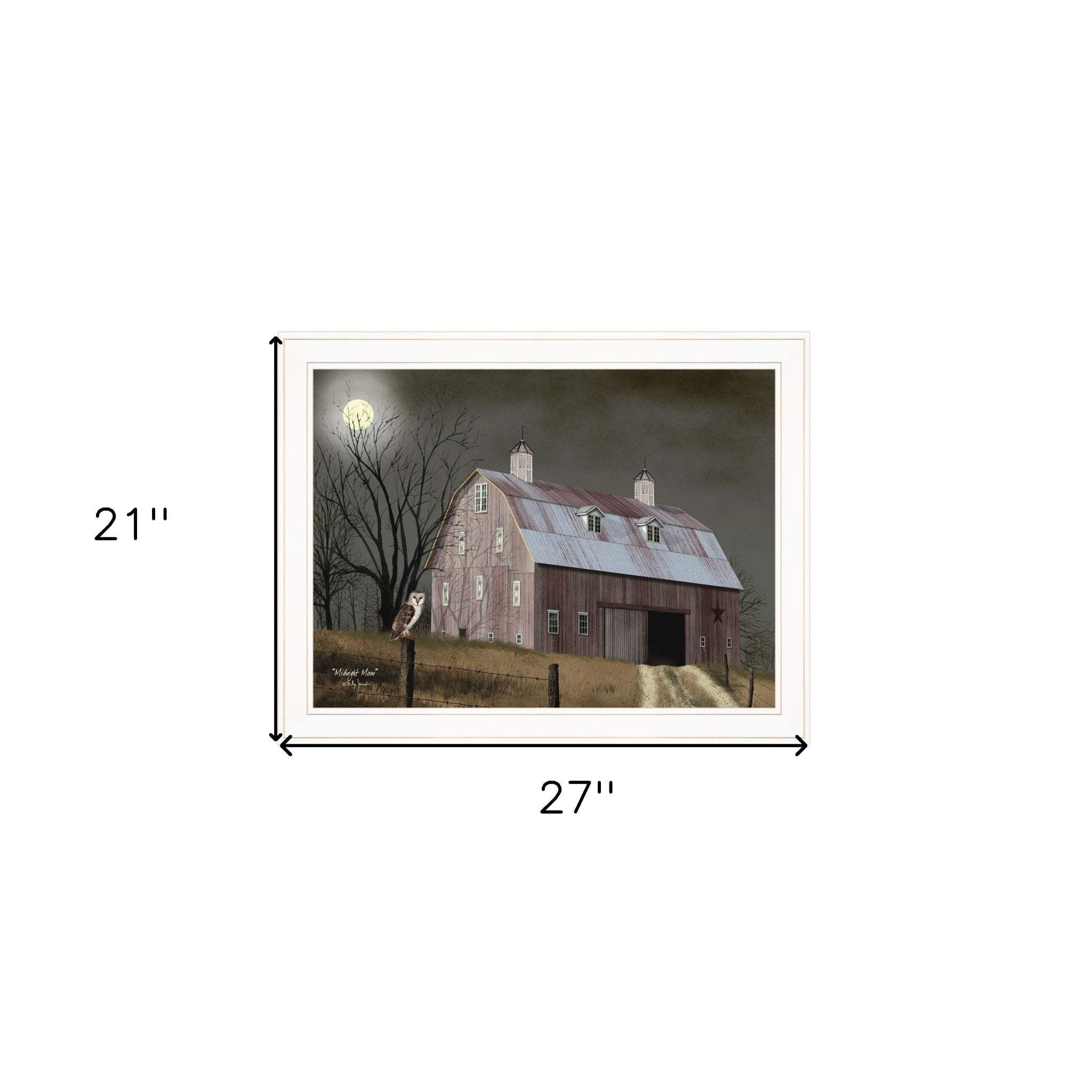 Midnight Moon 5 White Framed Print Wall Art - Image 7