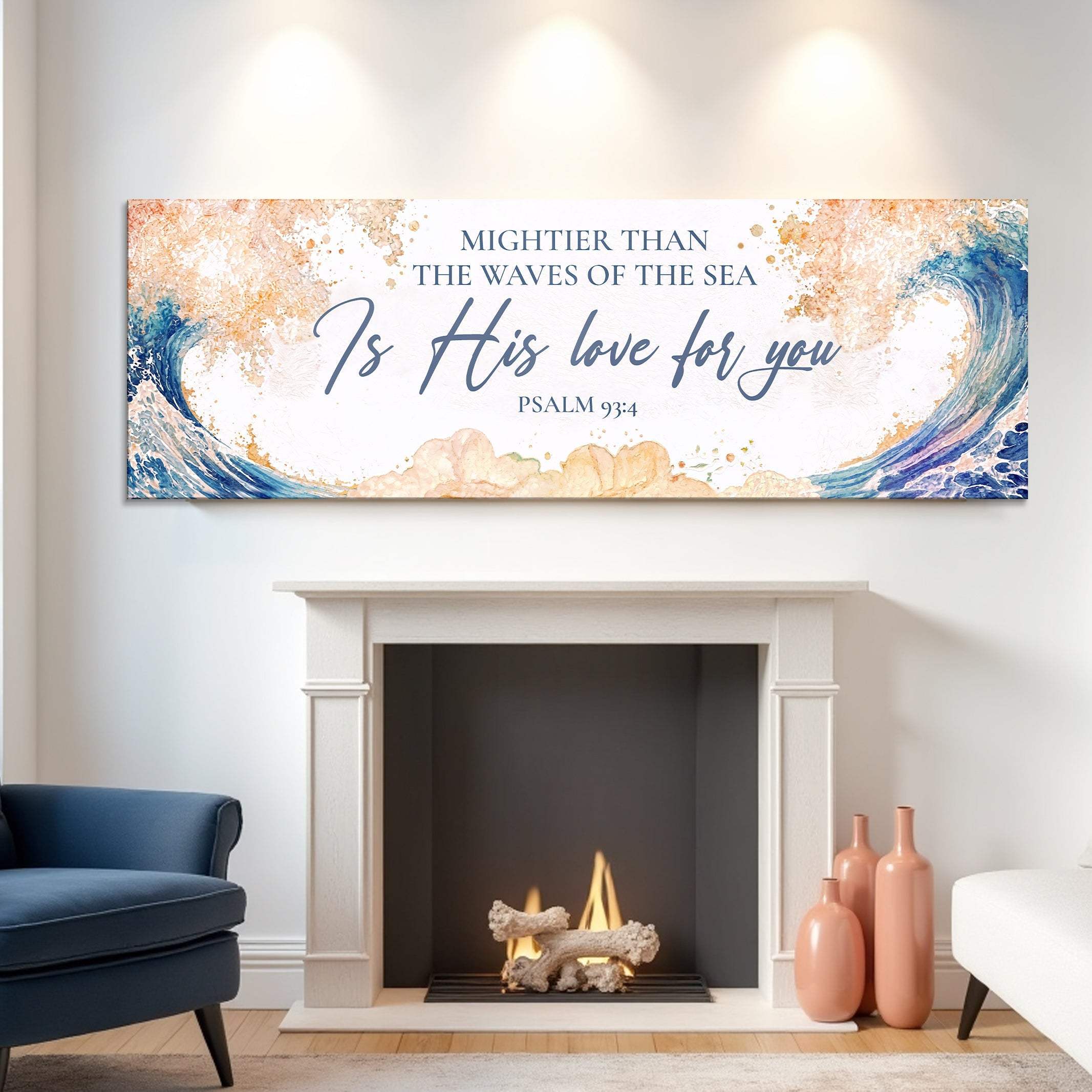 Mightier Than the Waves of the Sea Psalm 93:4 Faith Sign IV - Image 3