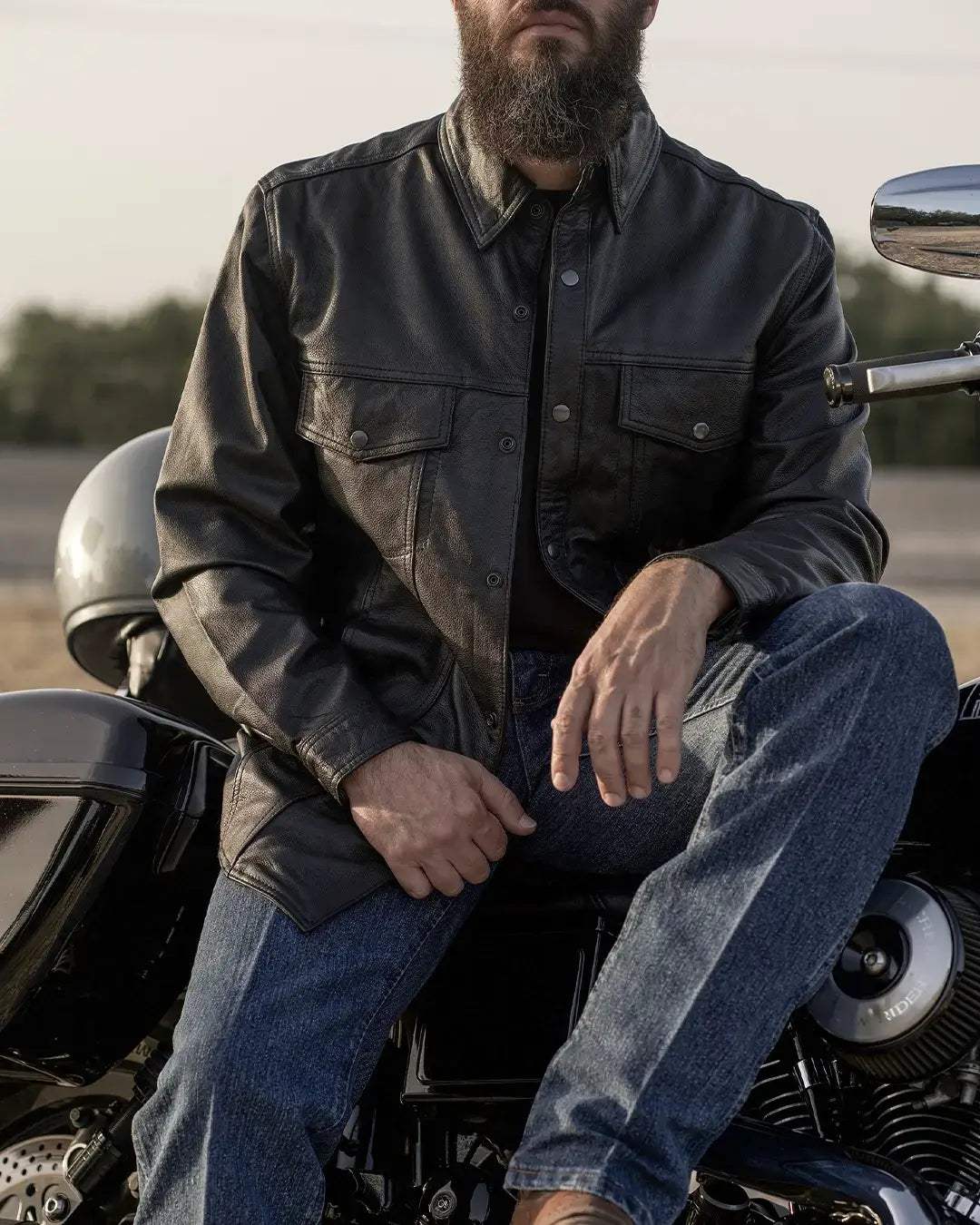 Milestone - Men's Leather Motorcycle Shirt - Image 7