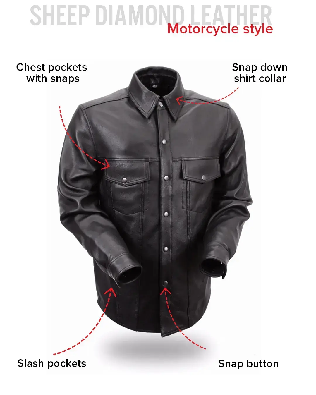 Milestone - Men's Leather Motorcycle Shirt - Image 8