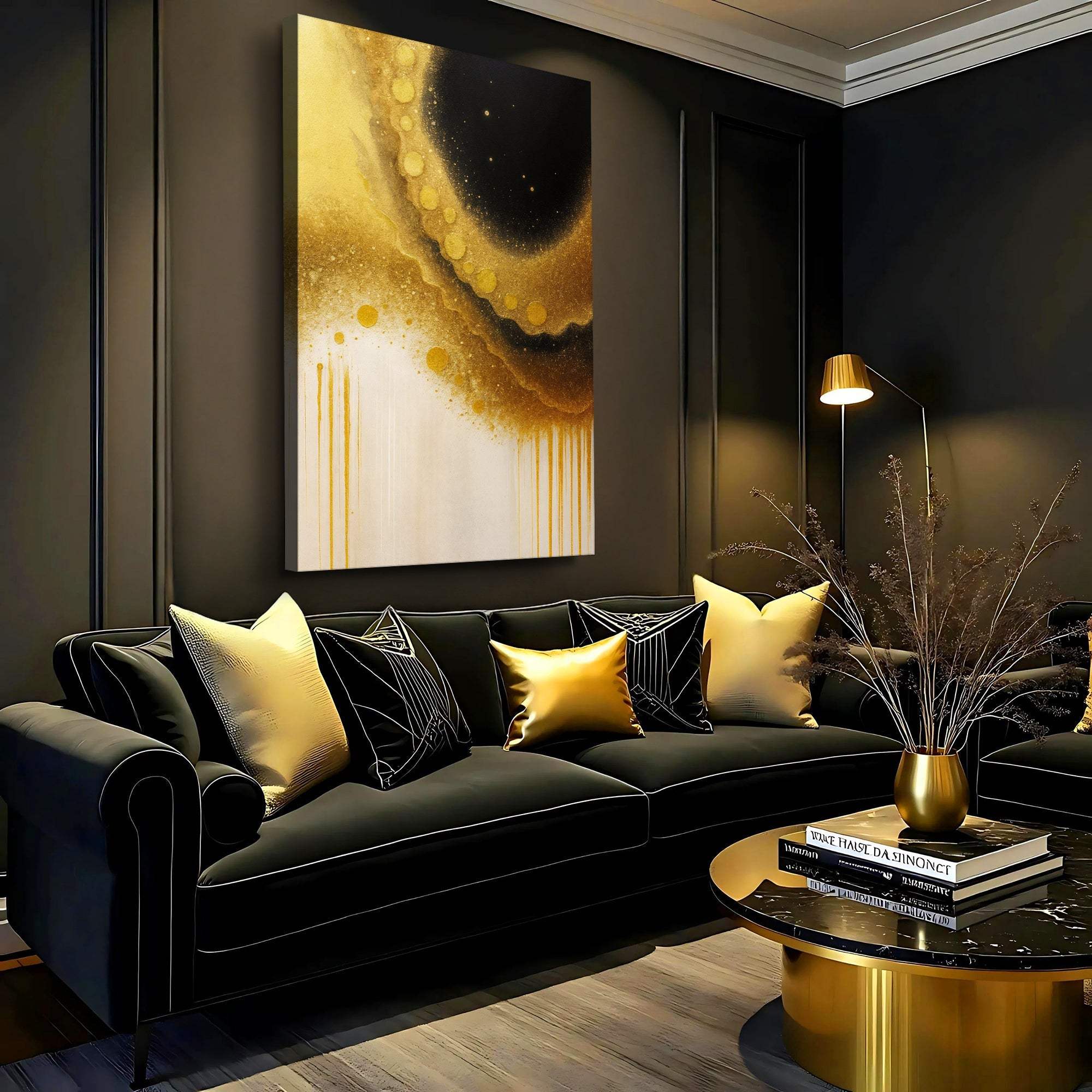 Minimalist Black and Gold Wall Art - Image 2